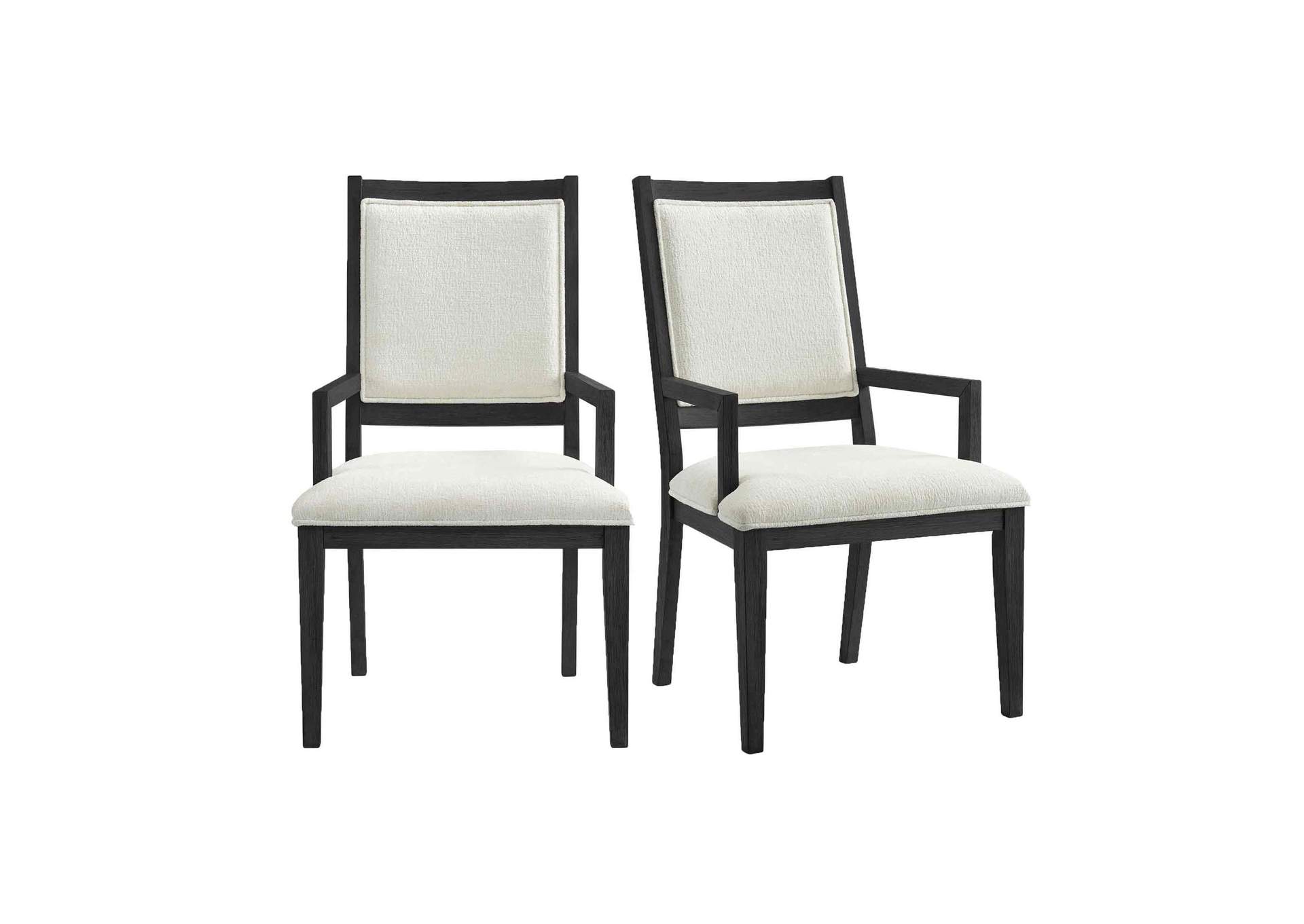 Versailles Contemporary Arm Chair With Boucle White Fabric In Black 2 Per Carton image 3