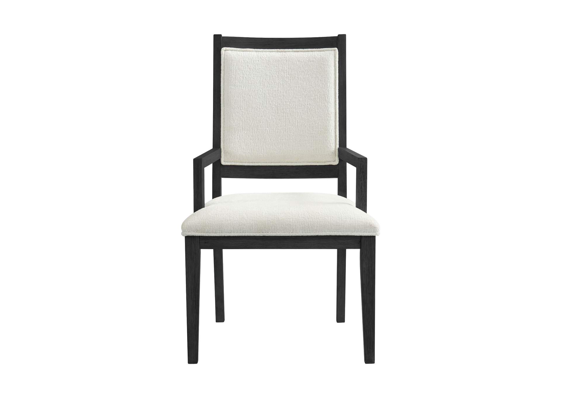 Versailles Contemporary Arm Chair With Boucle White Fabric In Black 2 Per Carton