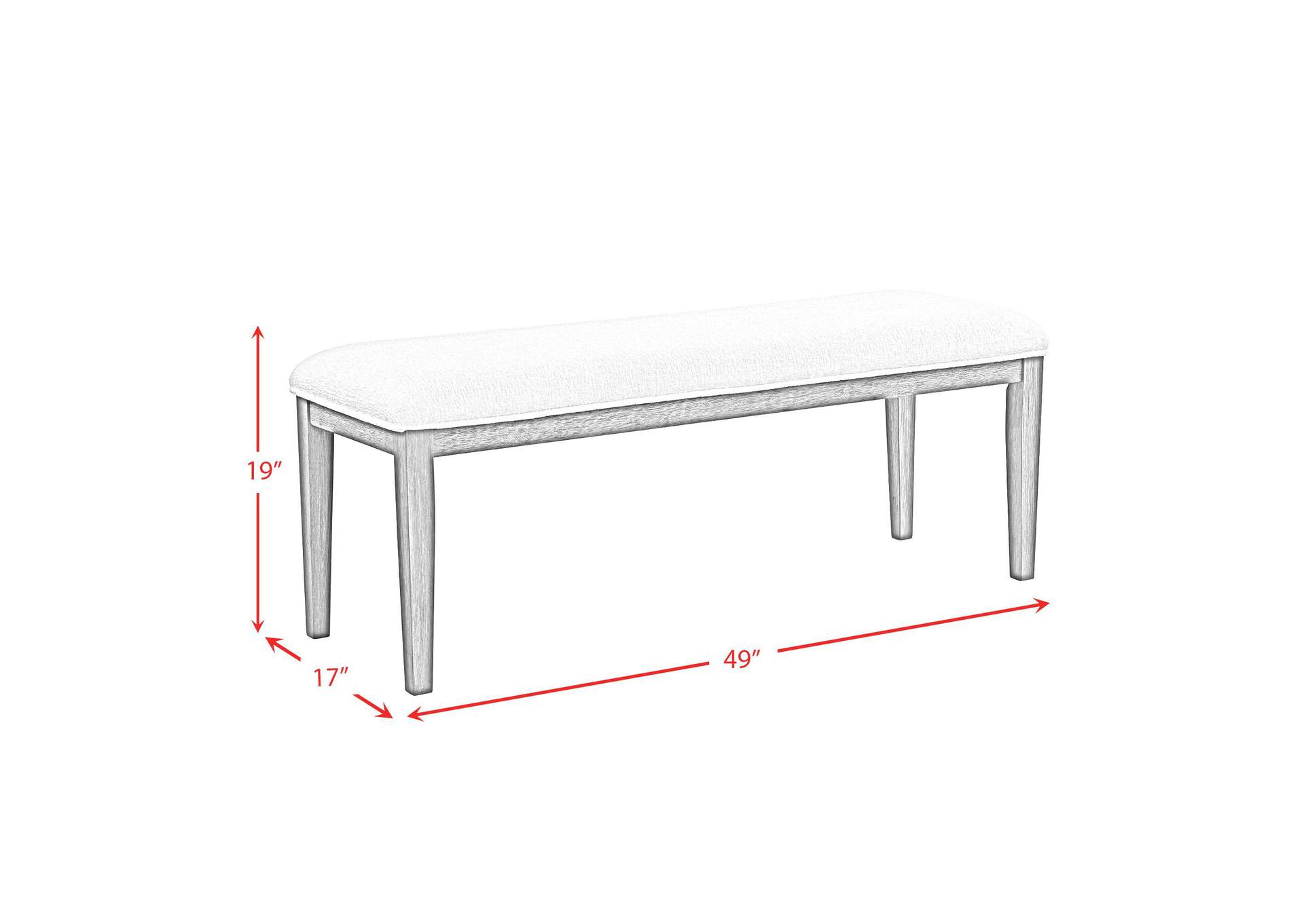 Versailles Contemporary Dining Bench With Boucle White In Grey image 5
