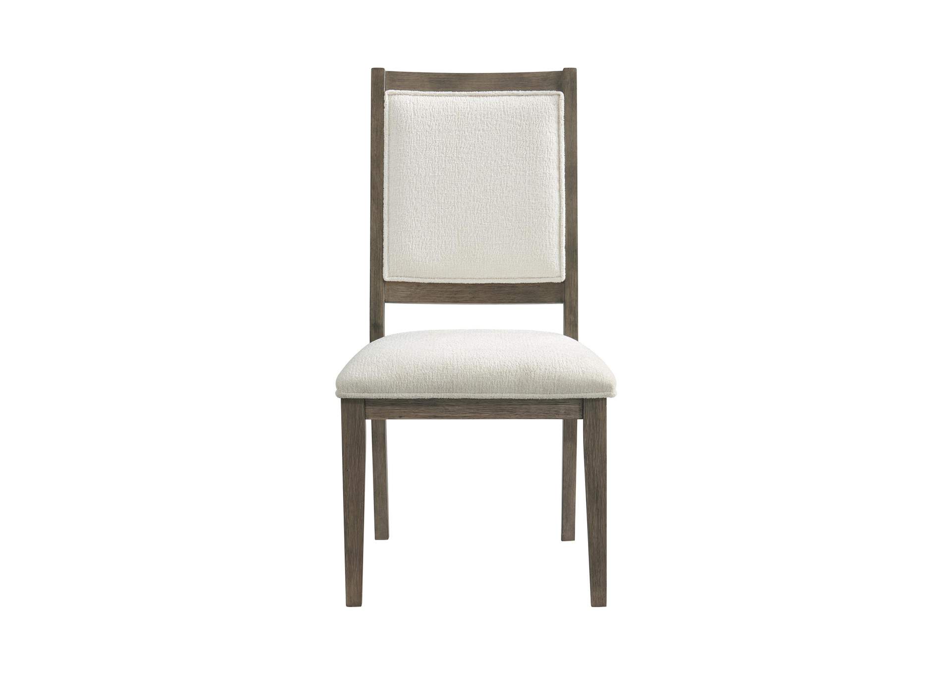 Versailles Contemporary Square Back Dining Chair With Boucle White In Grey 2 Per Carton image 9