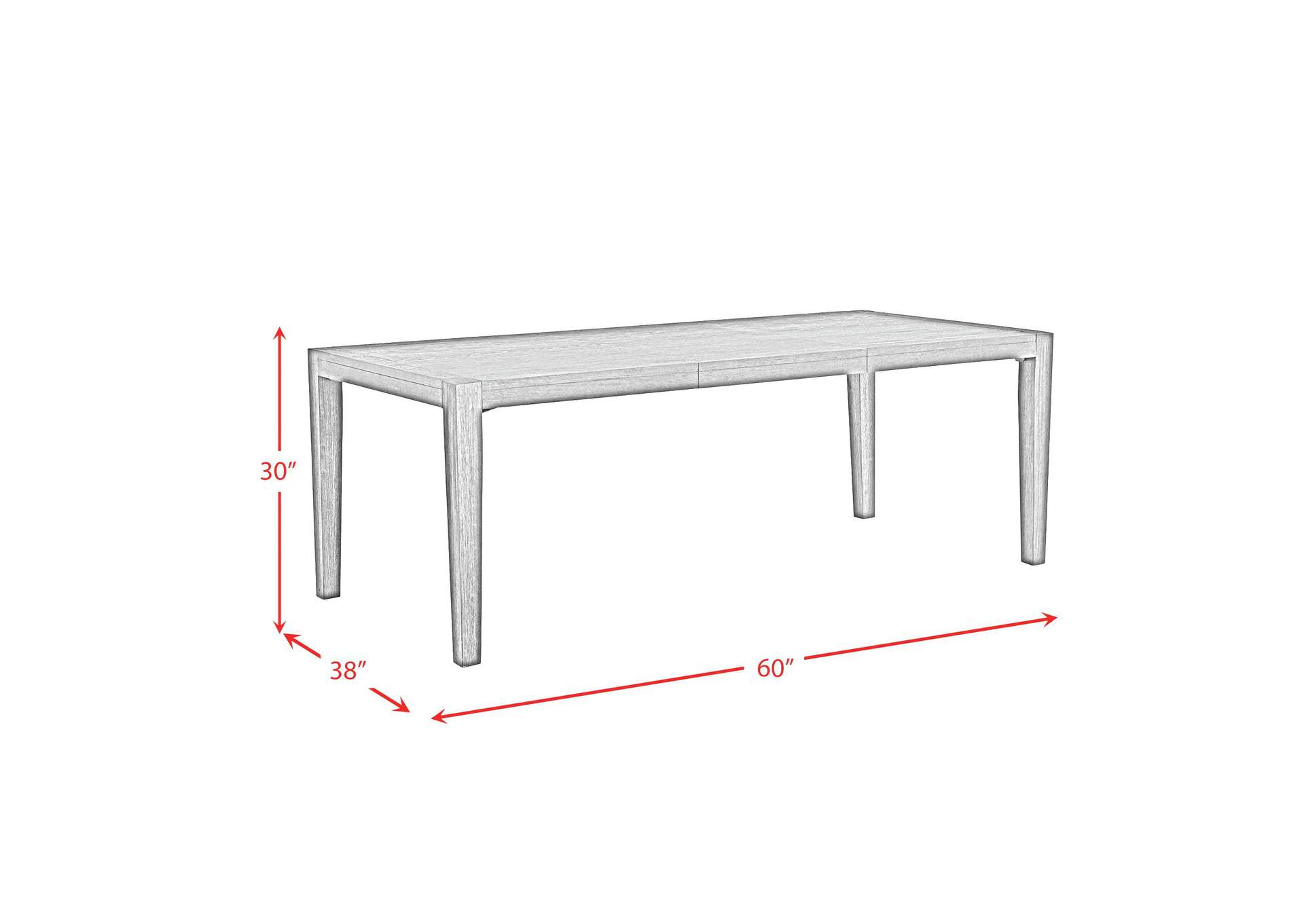 Versailles Contemporary Rectangular Dining Table With 1X24 Leaf In Grey image 3