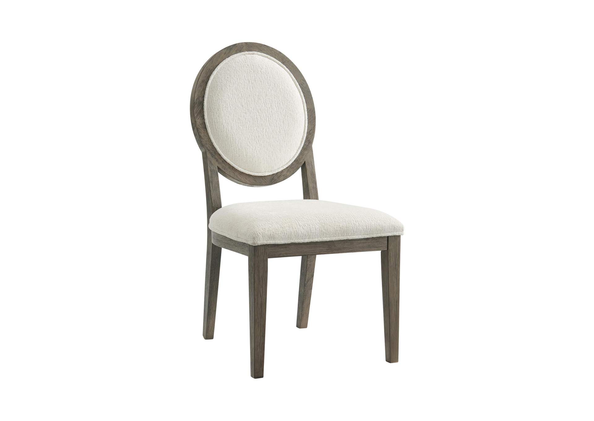 Versailles Contemporary Round Back Dining Chair With Boucle White In Grey 2 Per Carton image 9