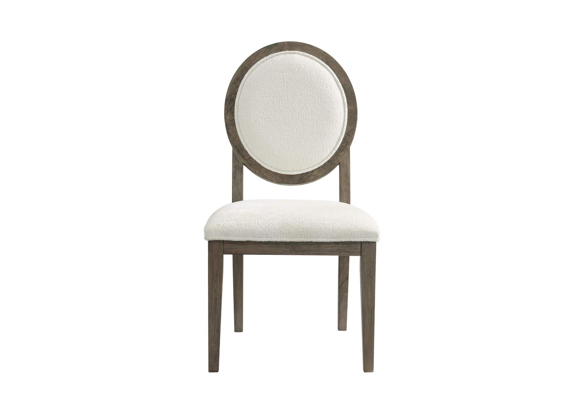 Versailles Contemporary Round Back Dining Chair With Boucle White In Grey 2 Per Carton image 11
