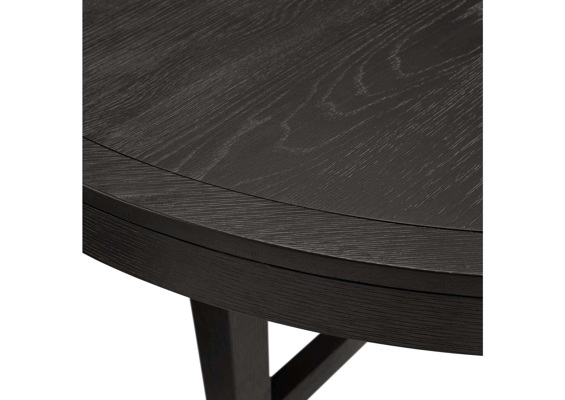 Versailles Contemporary Round Dining Table In Black image 3