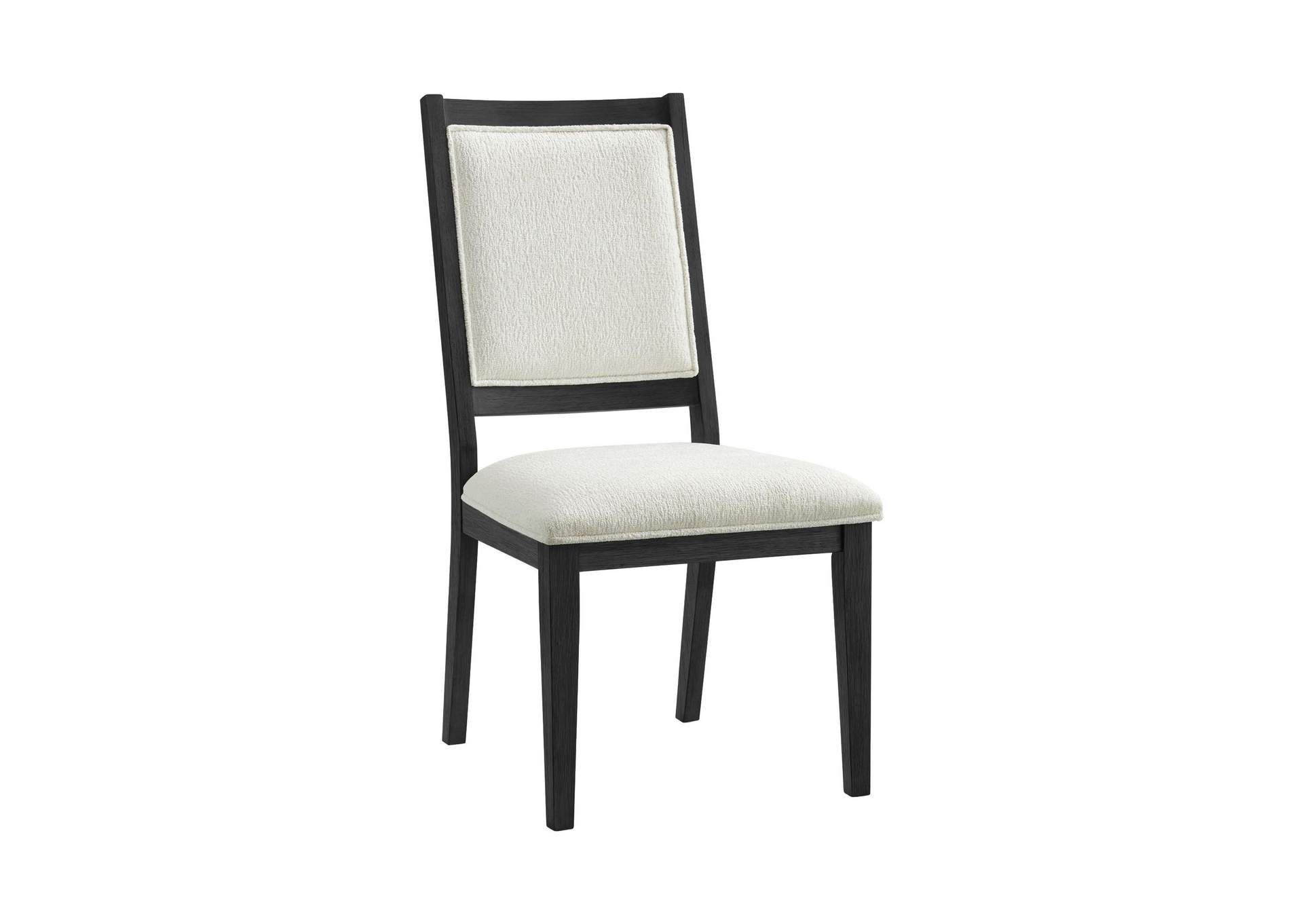 Versailles Contemporary Square Back Dining Chair With Boucle White Fabric In Black 2 Per Carton image 10