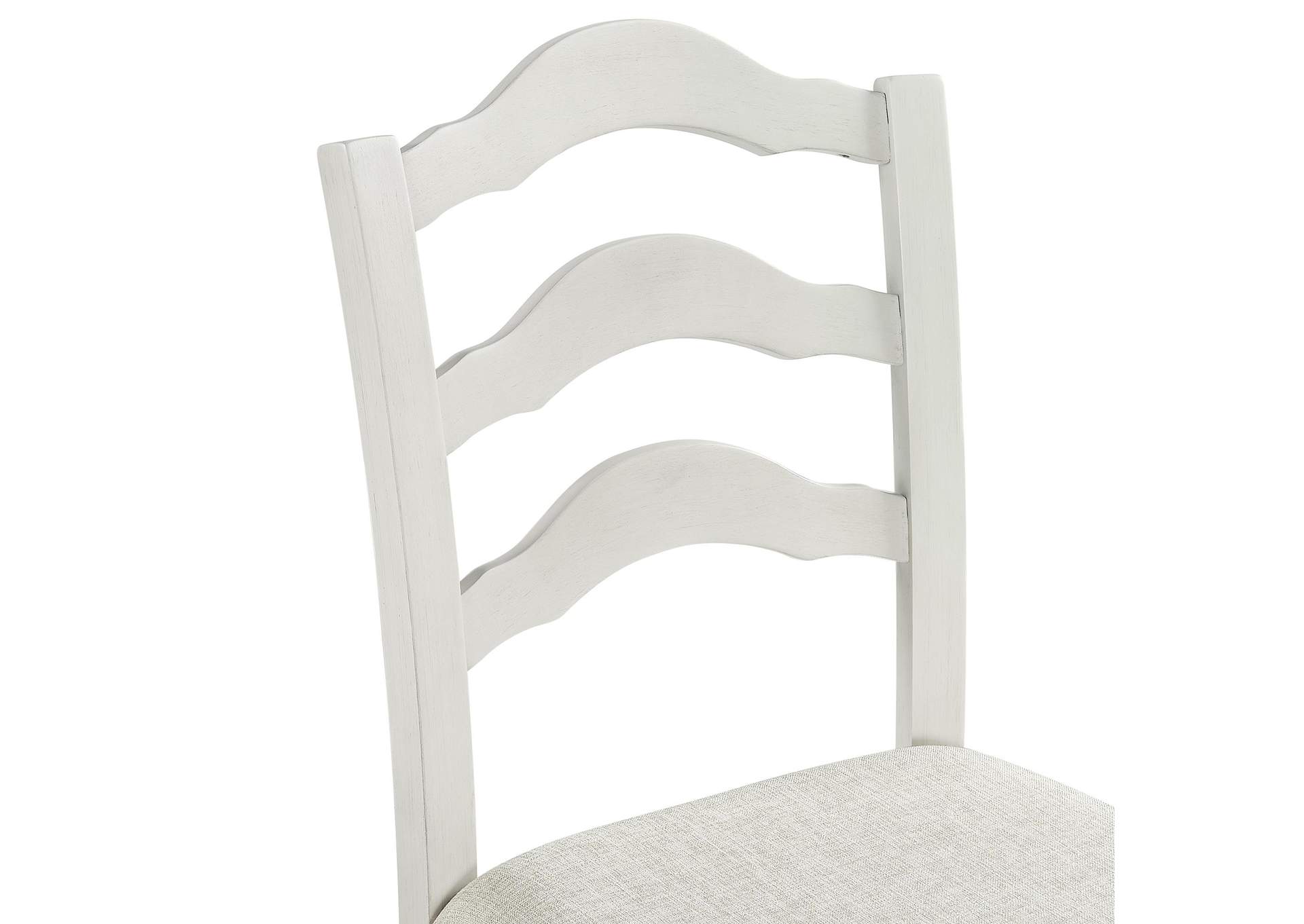Vesta 5 Piece Counter Set With Upholstery Chairs And Brown Top In White image 7