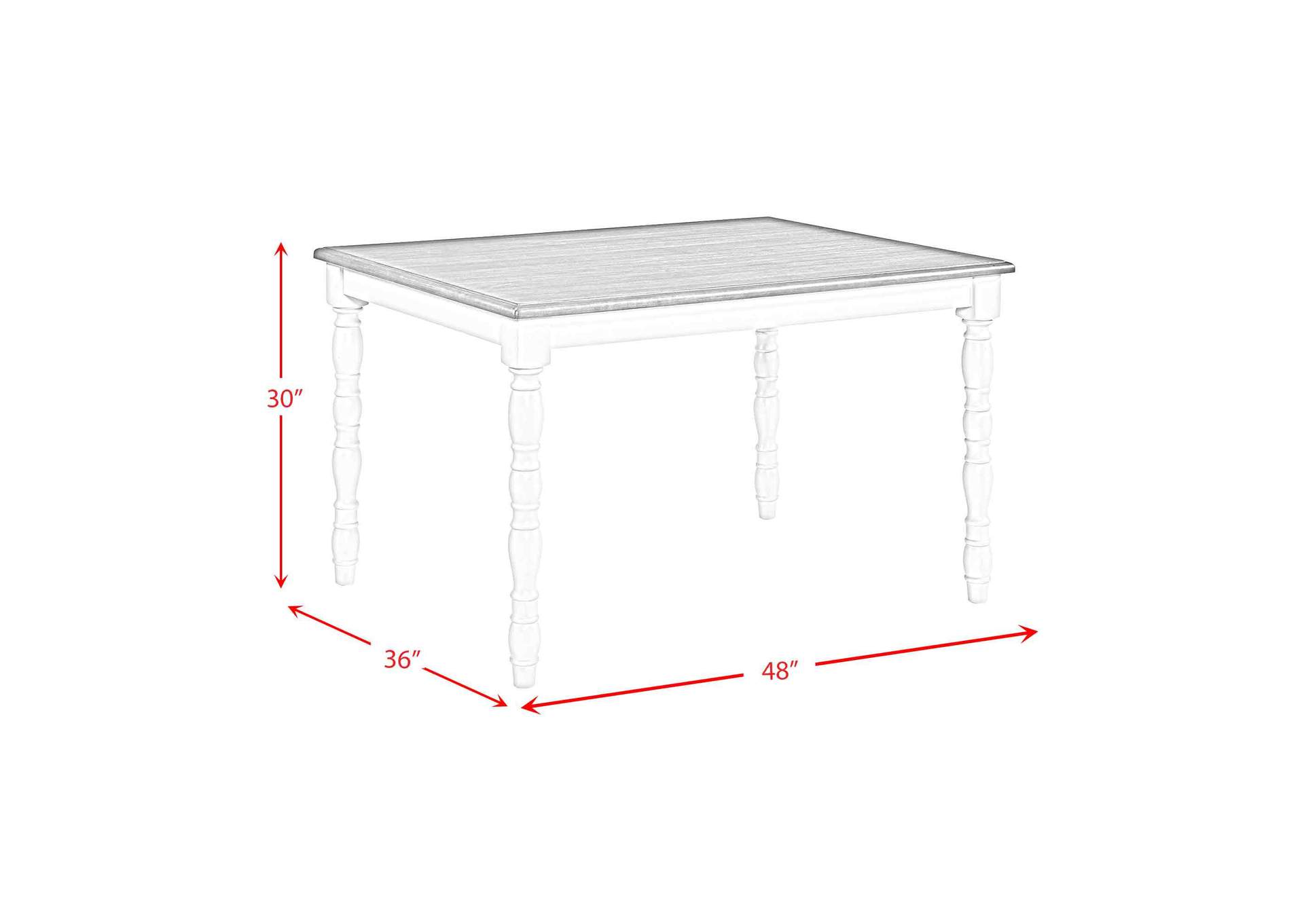 Vesta 5 Piece Dining Set With Brown Top In White image 12