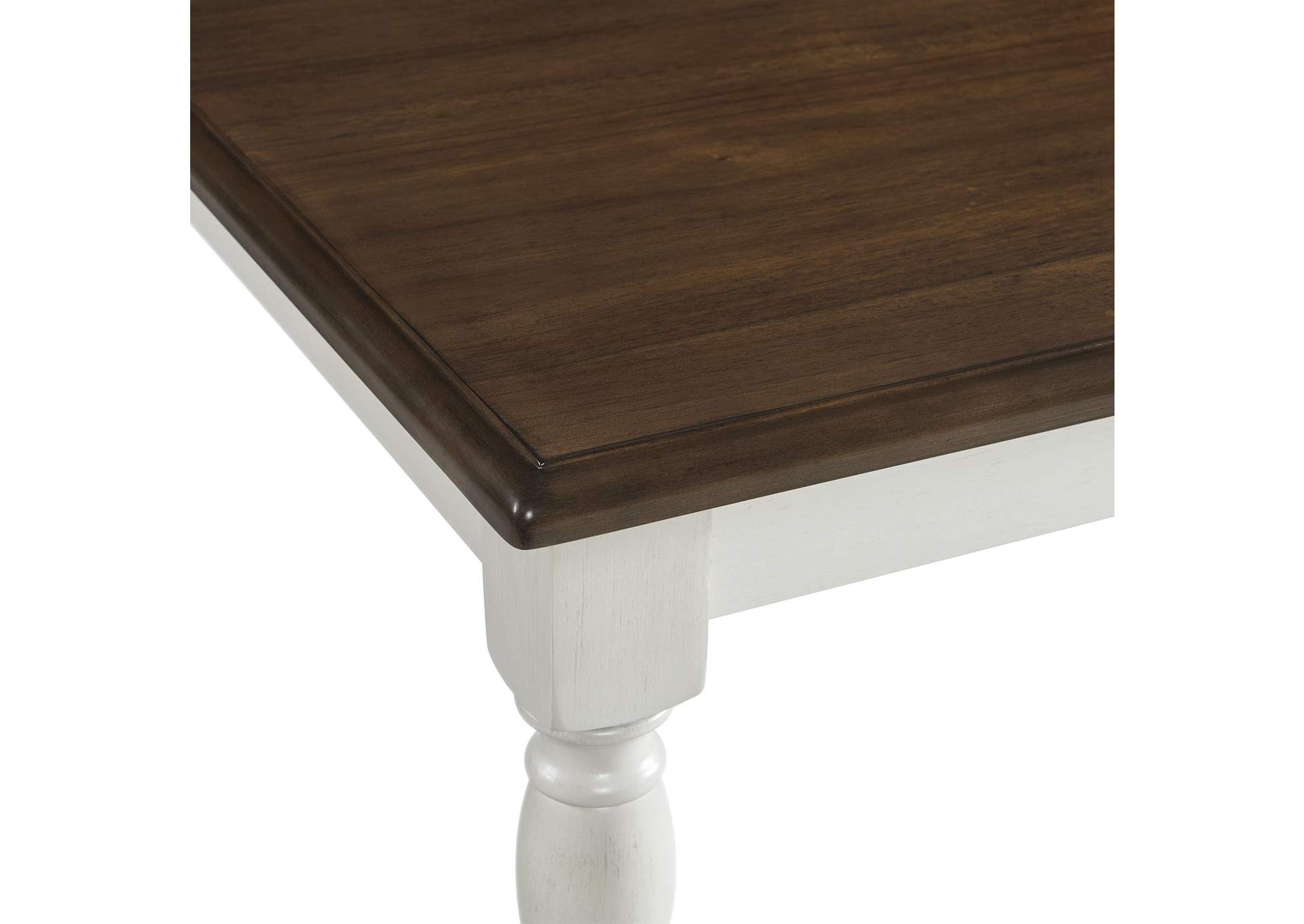 Vesta 5 Piece Counter Set With Upholstery Chairs And Brown Top In White image 4