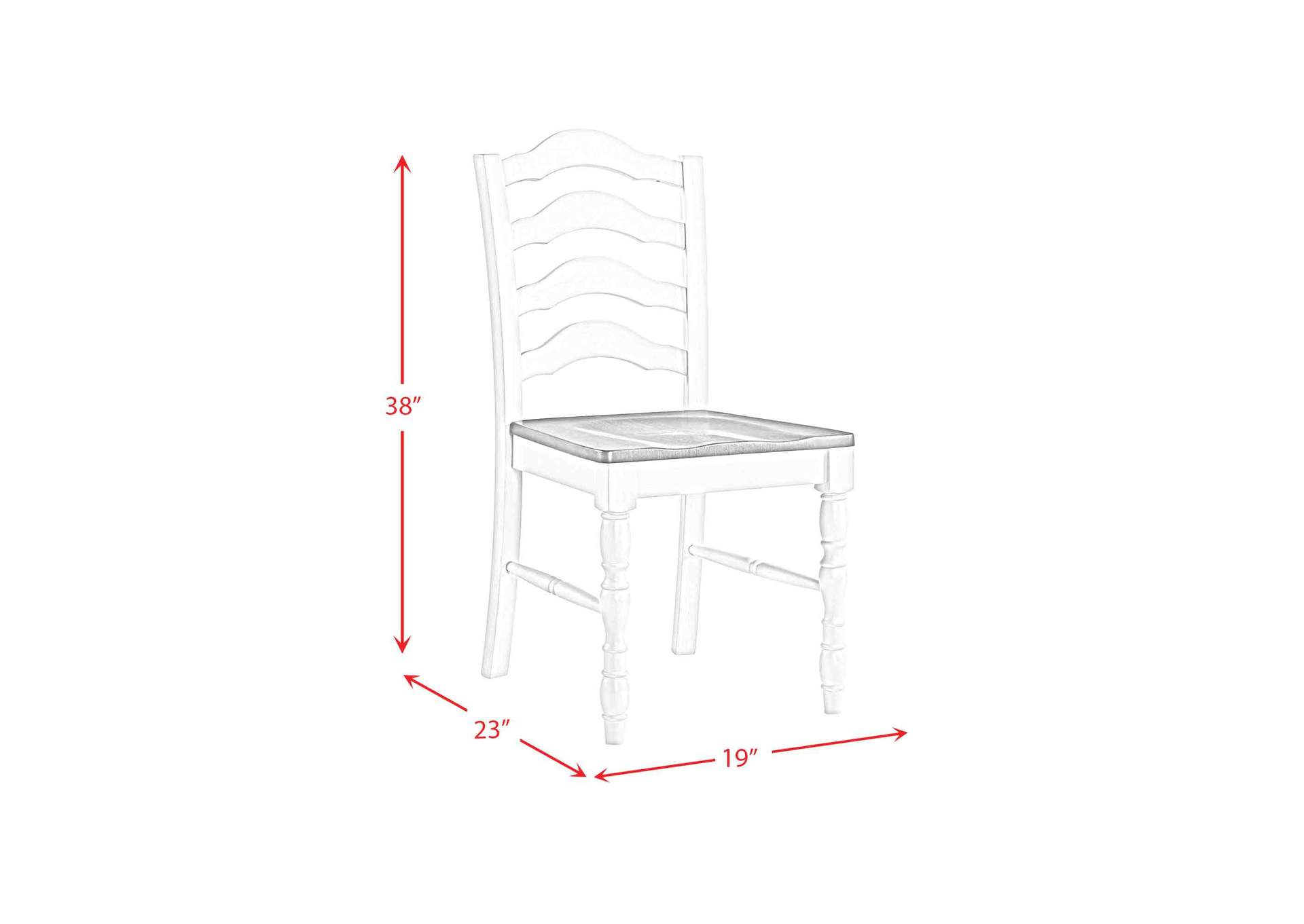 Vesta 5 Piece Dining Set With Brown Top In White image 13