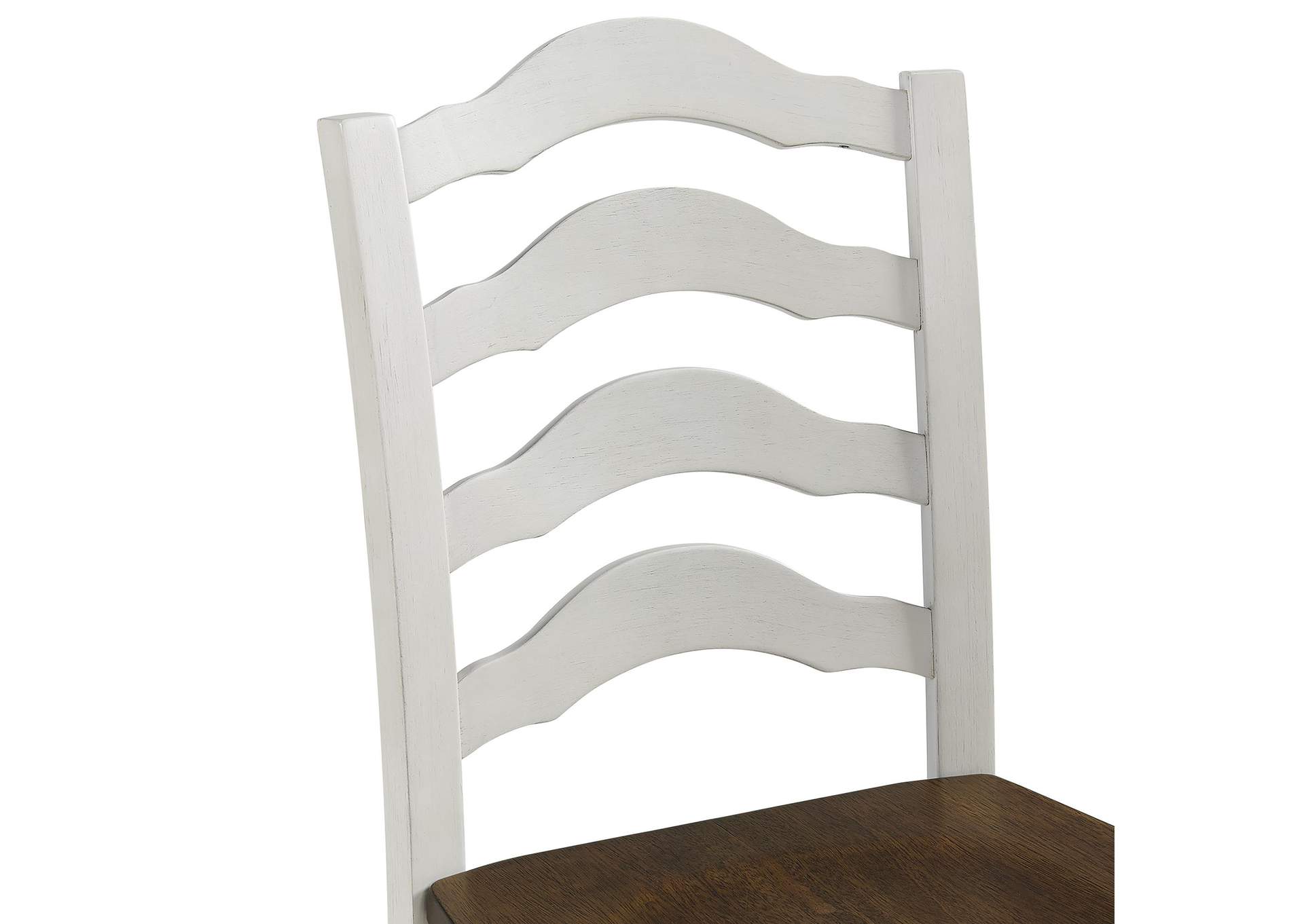 Vesta 5 Piece Dining Set With Brown Top In White image 7