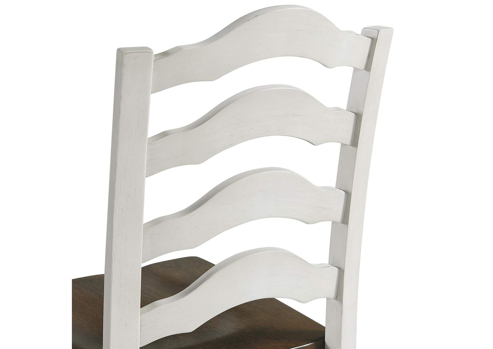 Vesta 5 Piece Dining Set With Brown Top In White image 9