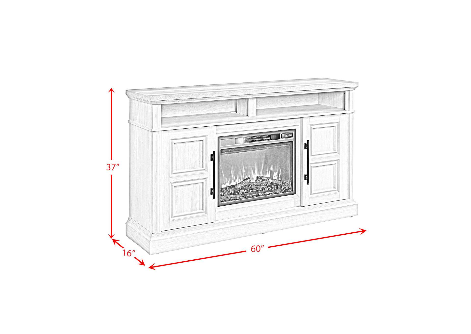 Villa Console With 23 Fireplace Insert In White Natural image 5