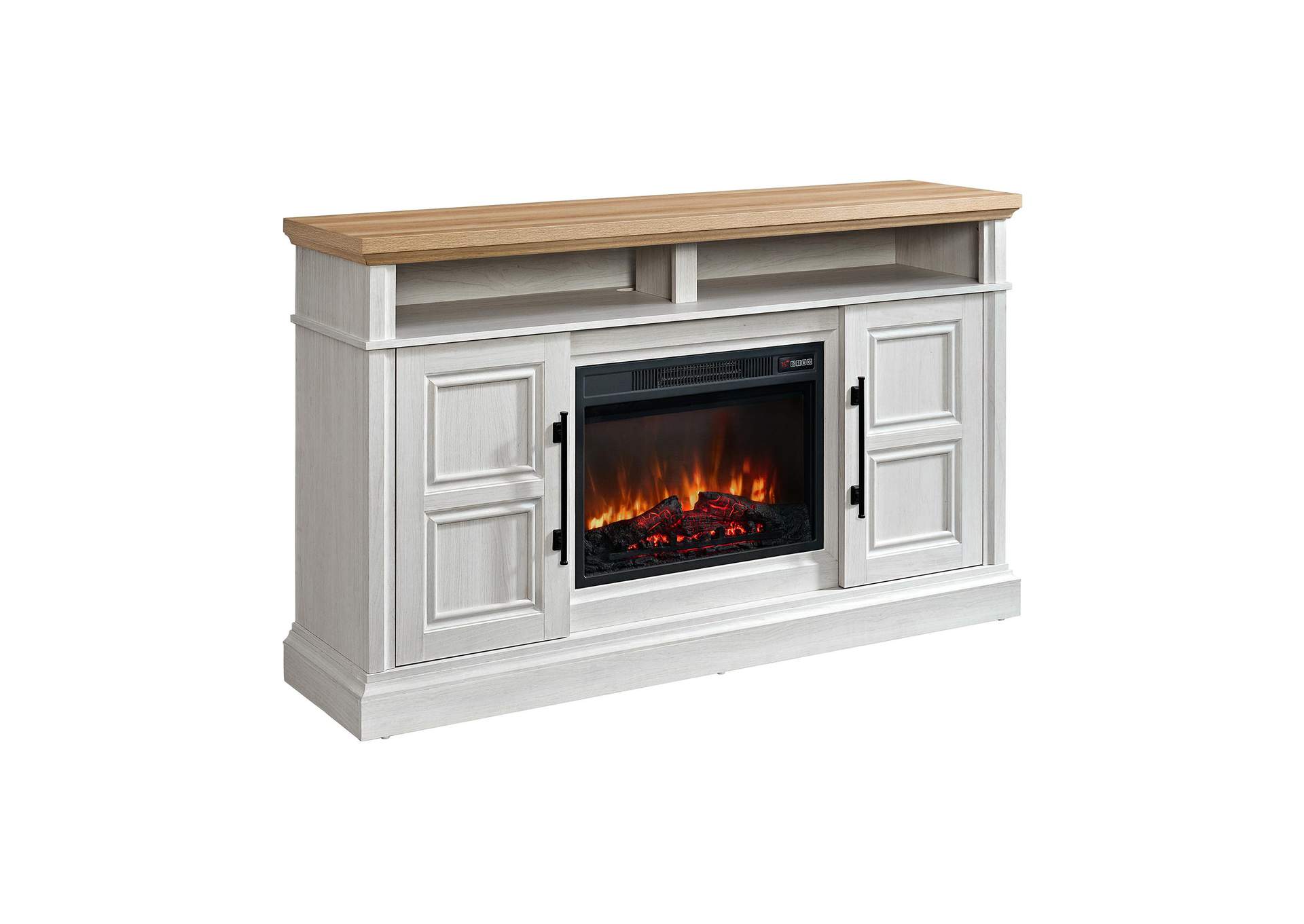Villa Console With 23 Fireplace Insert In White Natural image 6