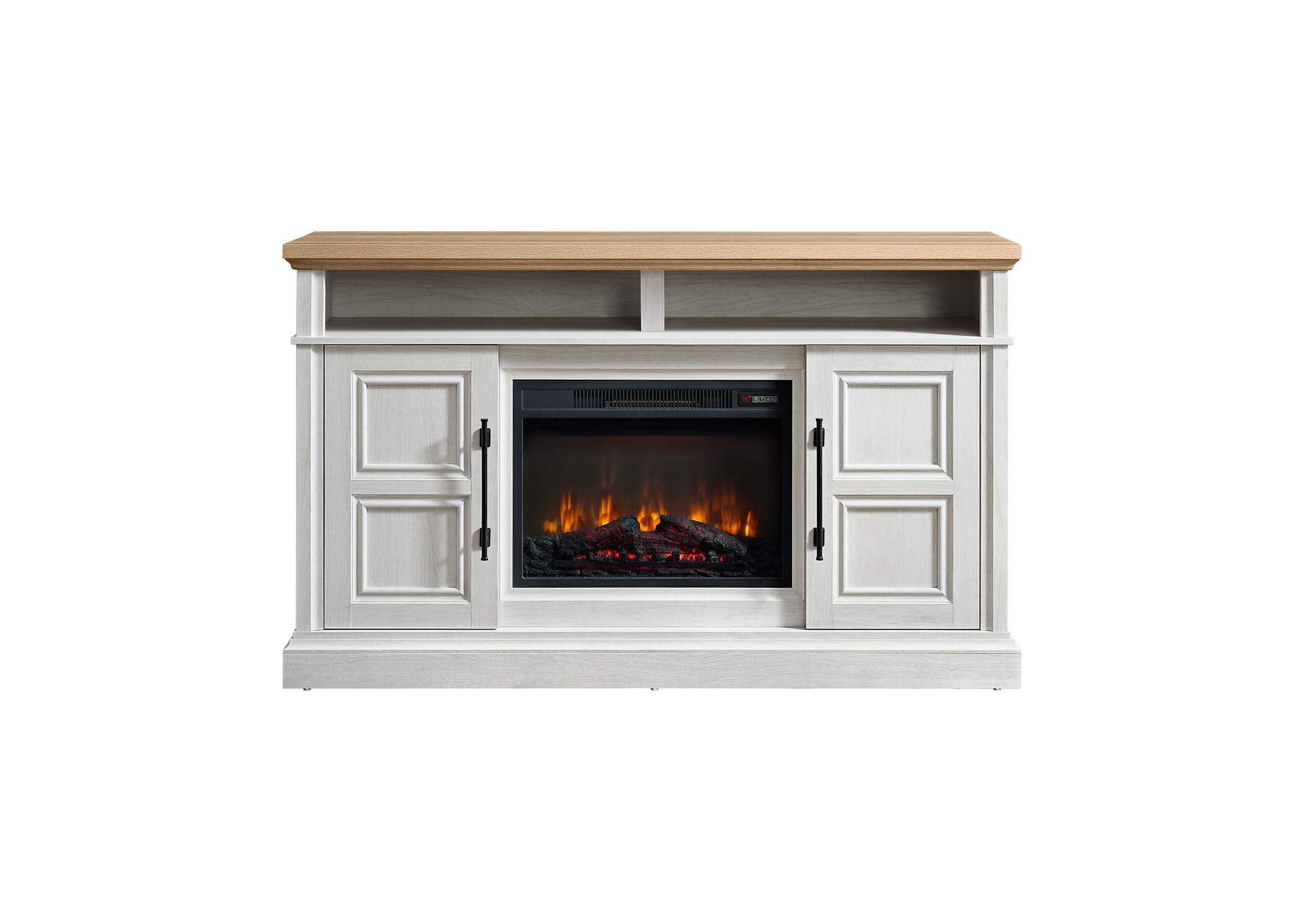 Villa Console With 23 Fireplace Insert In White Natural image 8