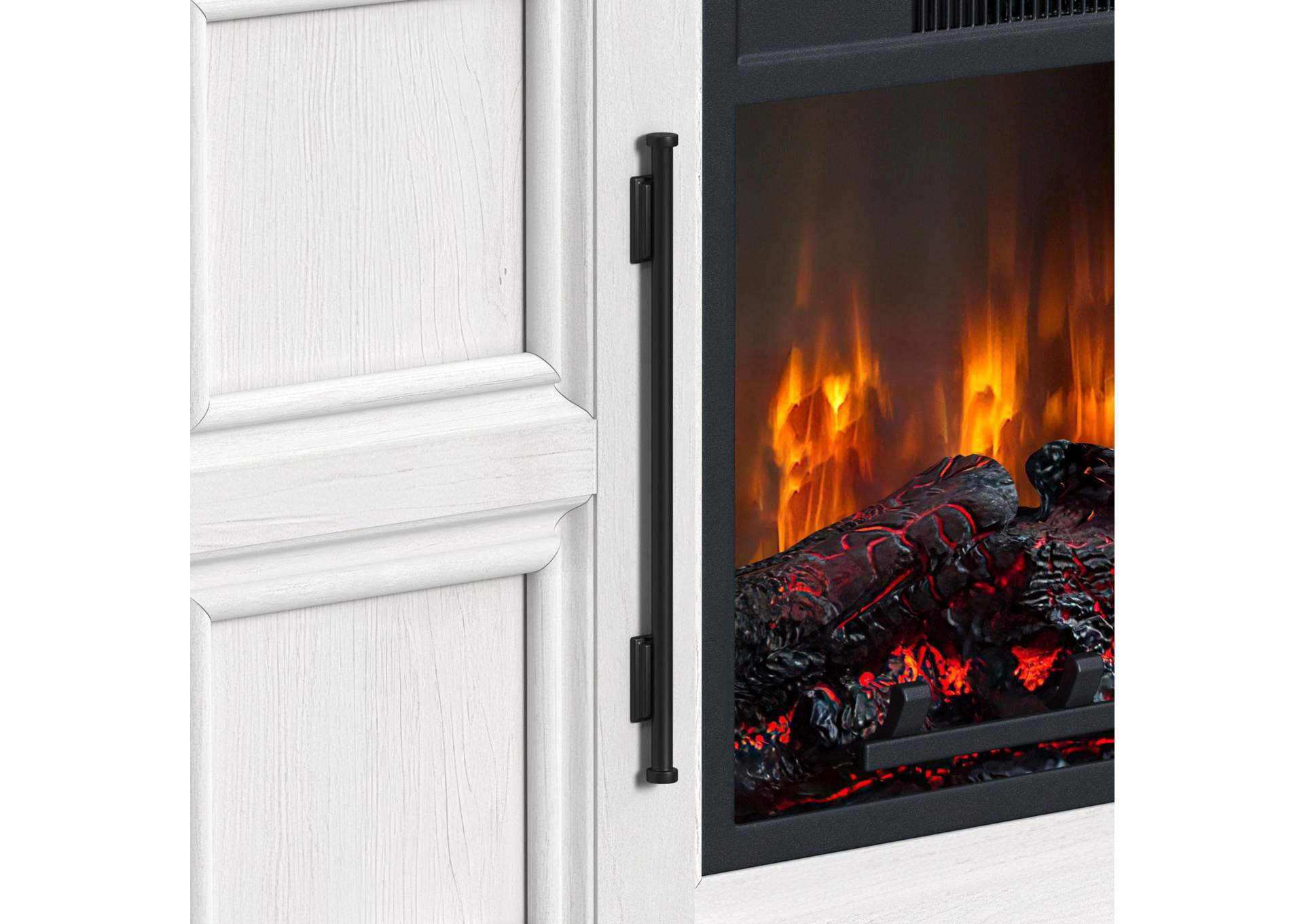 Villa Console With 23 Fireplace Insert In White Natural image 4