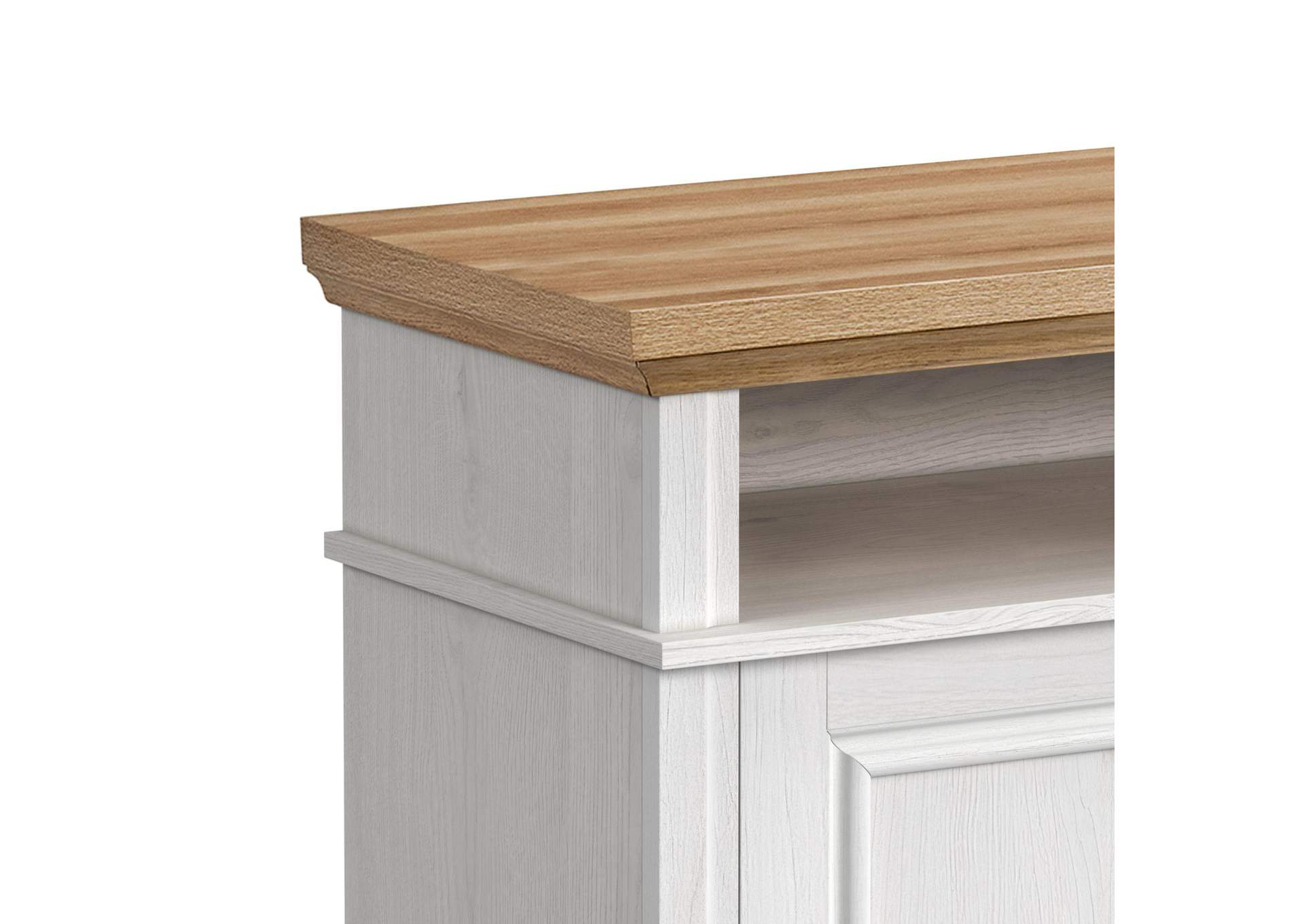 Villa Console With 23 Fireplace Insert In White Natural image 3