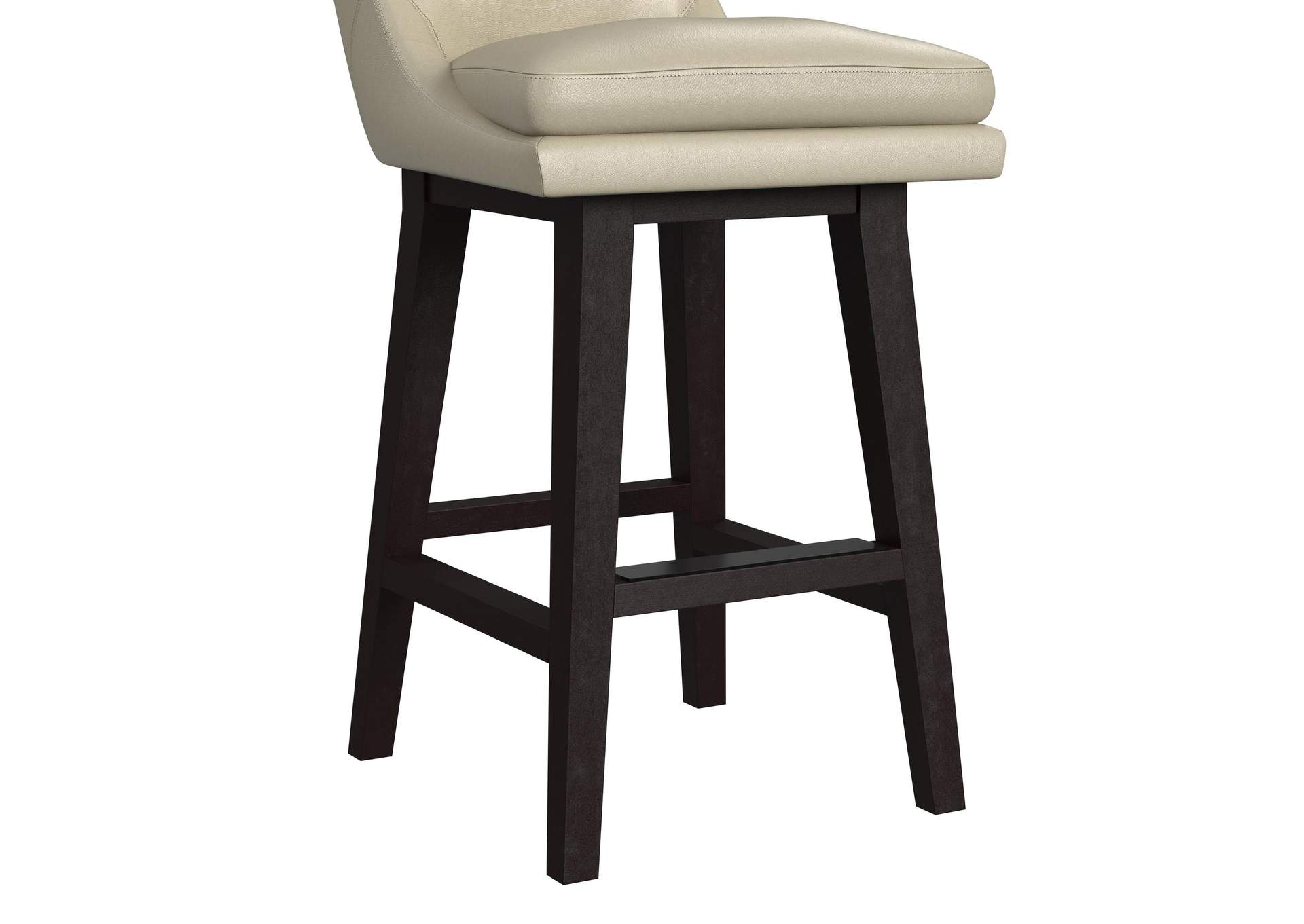 Villanova Swivel Bar Stool With Beige Pu In Espresso 2 Per Carton
