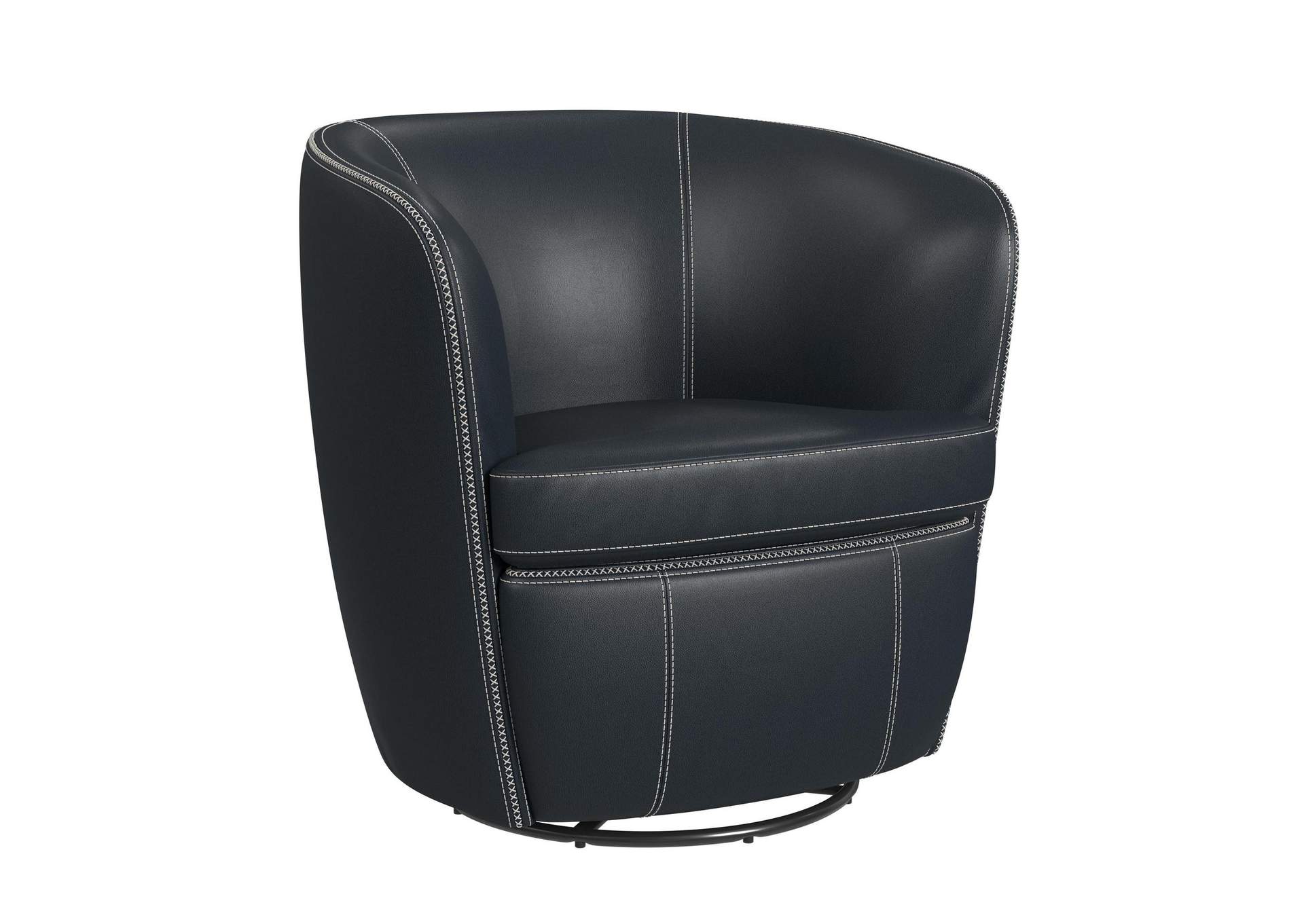 Vito Swivel Chair In Pebble Navy image 3
