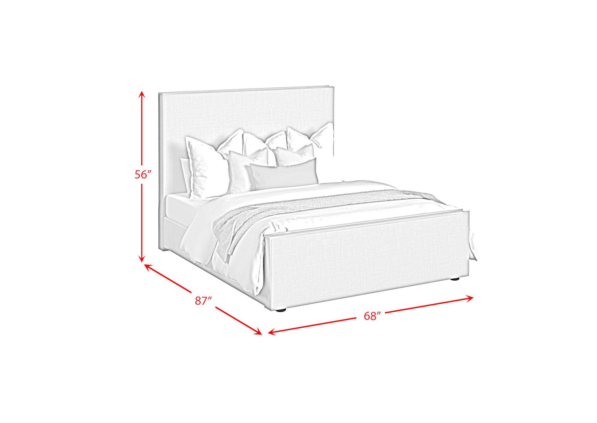 Viv Queen Upholstered Bed In Linen image 8