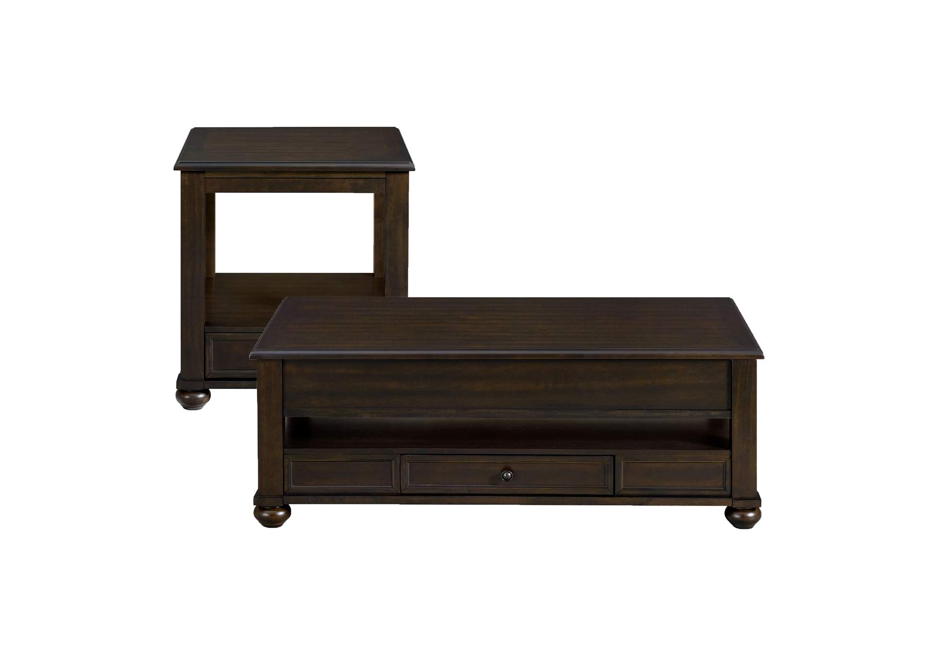 Wagner 2 Piece Occasional Table Set In Cherry - Rectangular Lift - Top Coffee Table End Table image 5