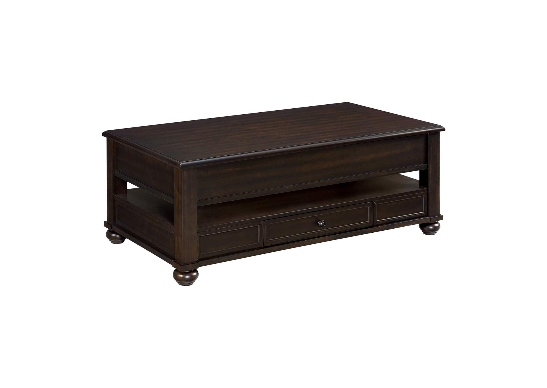 Wagner Rectangular Lift - Top Coffee Table With Casters In Cherry image 3
