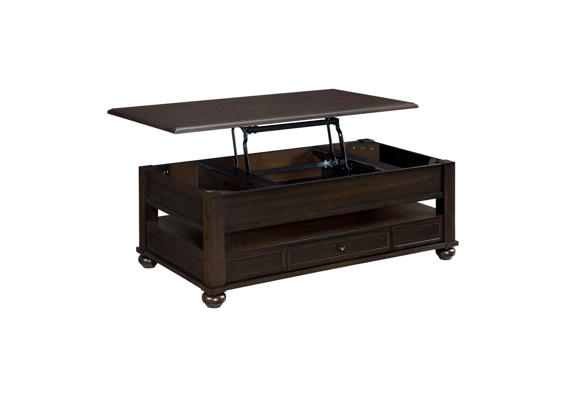 Wagner Rectangular Lift - Top Coffee Table With Casters In Cherry image 4