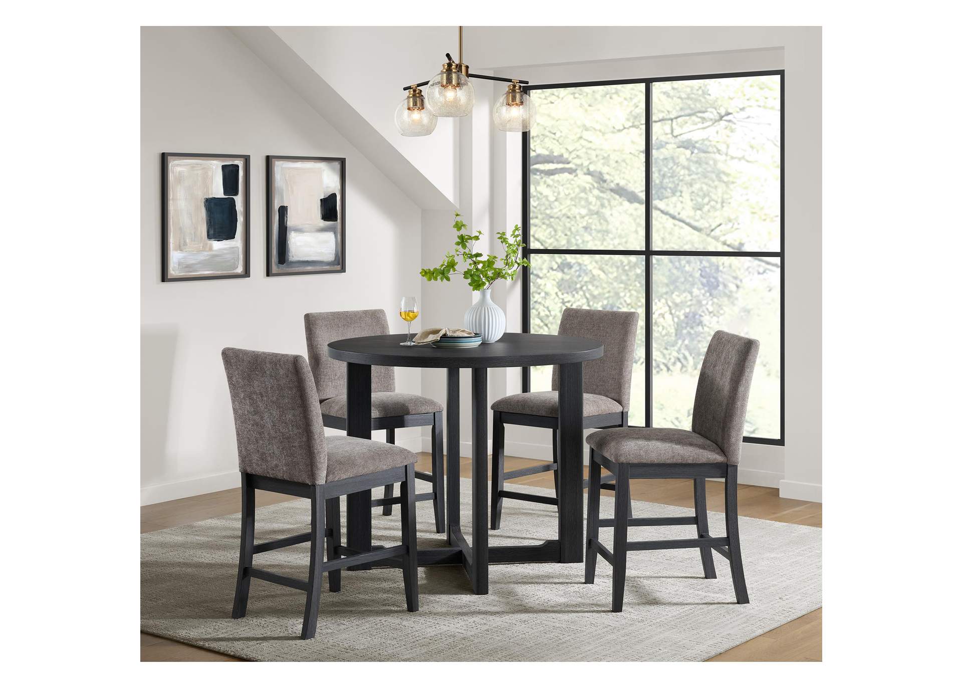 Wakefield 5 Piece Counter Set With Table And 4 Chairs In Espresso image 1