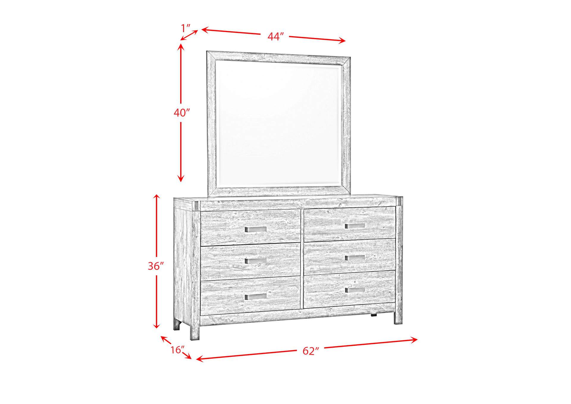 Warner Dresser And Mirror Chestnut image 4