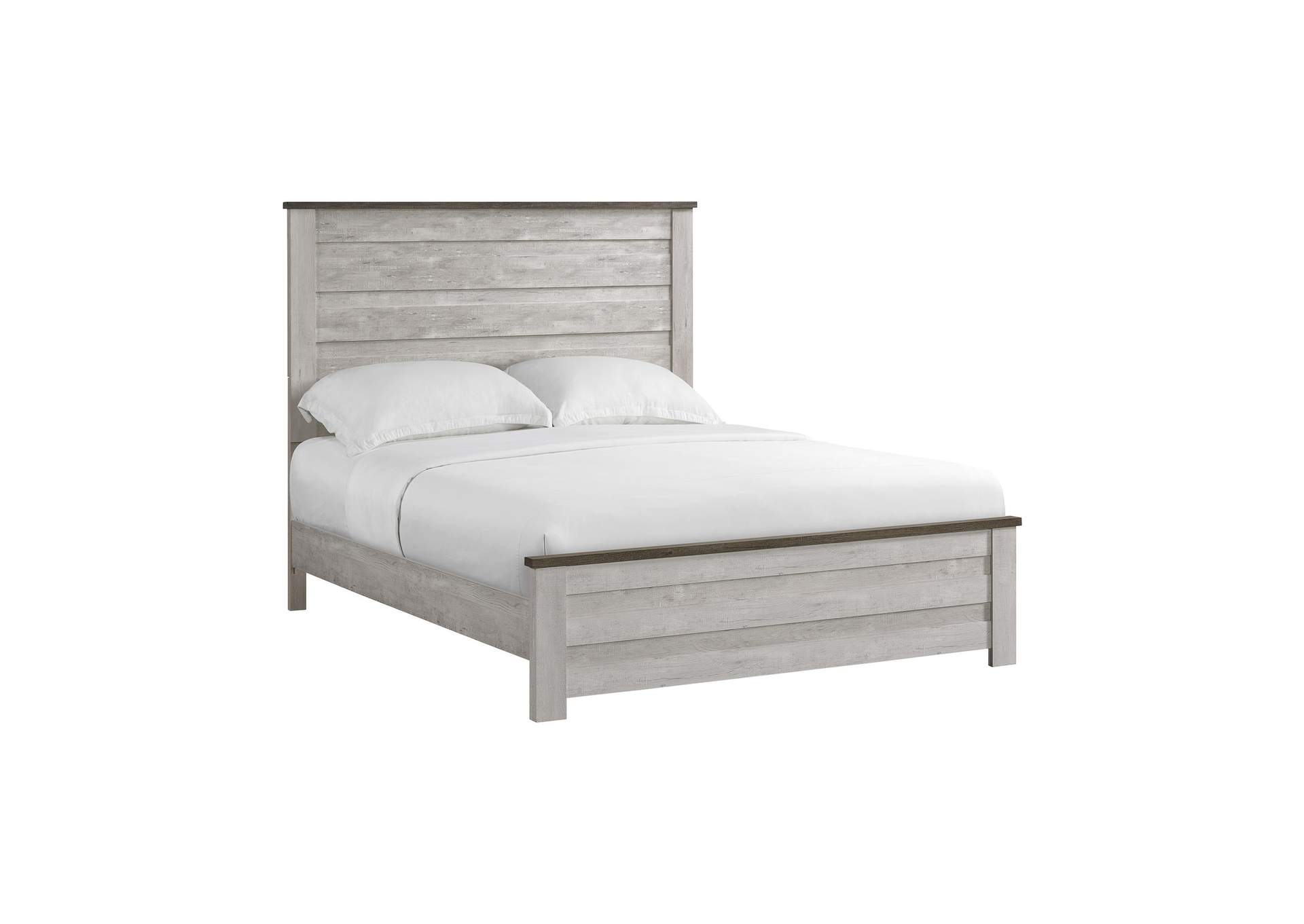 Watters Queen Panel Bed In Dark Grey And White Wash image 3