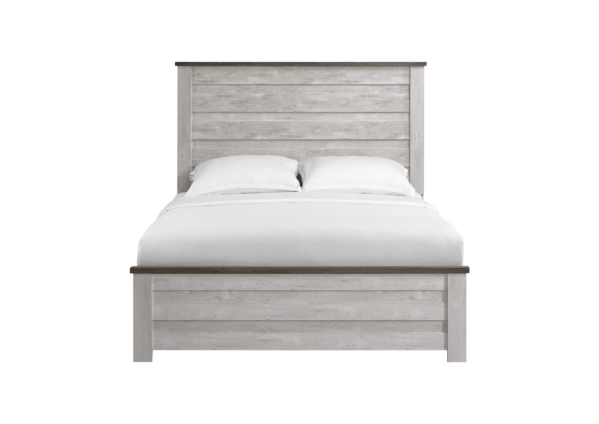 Watters Queen Panel Bed In Dark Grey And White Wash image 4