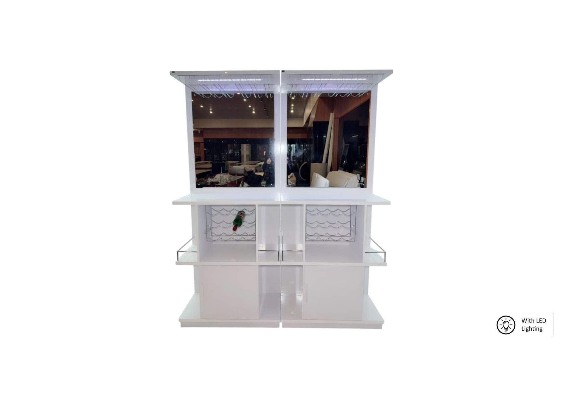 Wendolyn Wine Cabinet With Light In Glossy White image 1