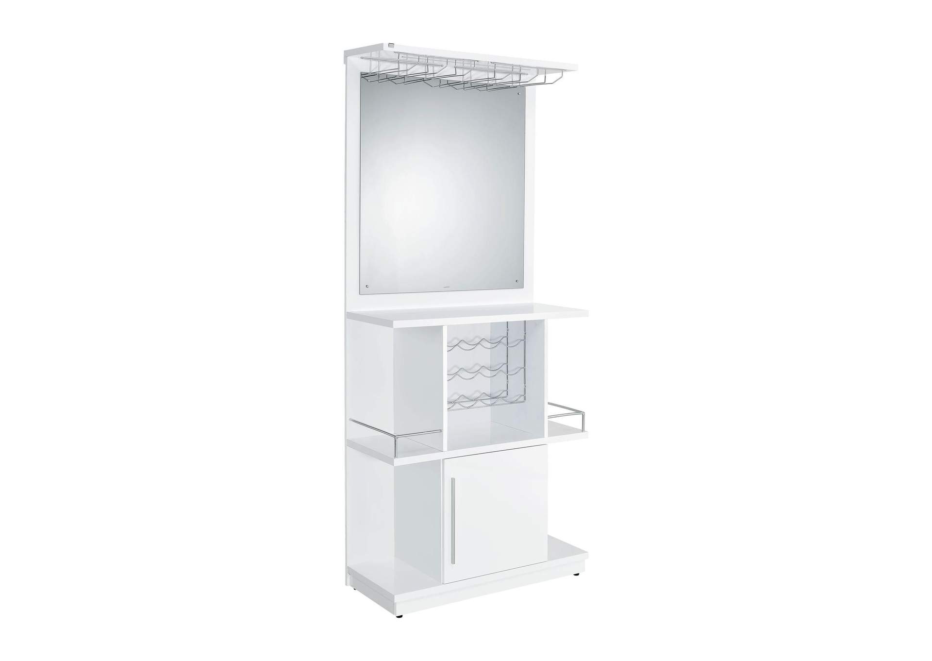 Wendolyn Wine Cabinet With Light In Glossy White image 3