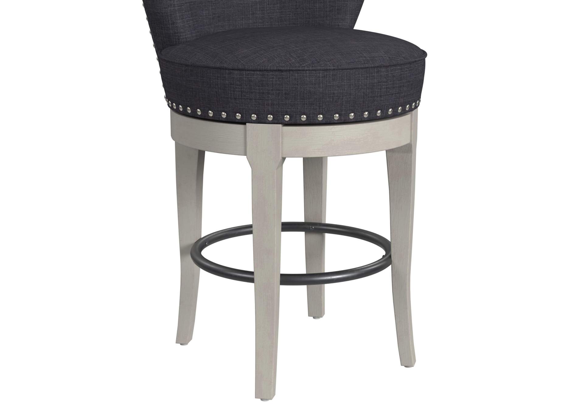 Westford Swivel Bar Stool With Charcoal Linen In Grey 2 Per Carton