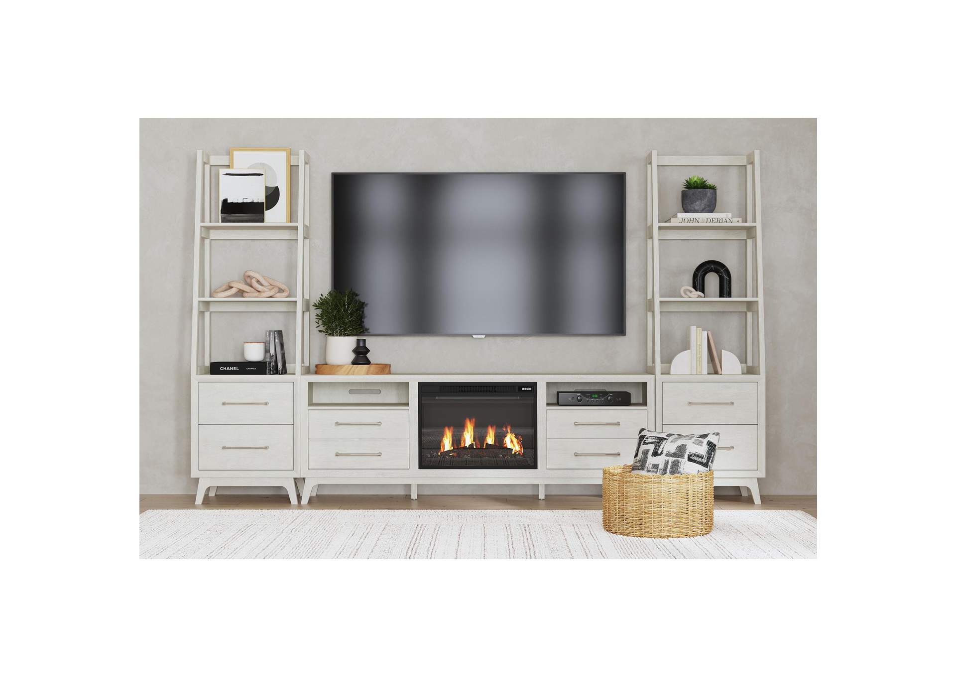 Westland Kit - 71 TV Console With Fireplace Insert In Almond image 1