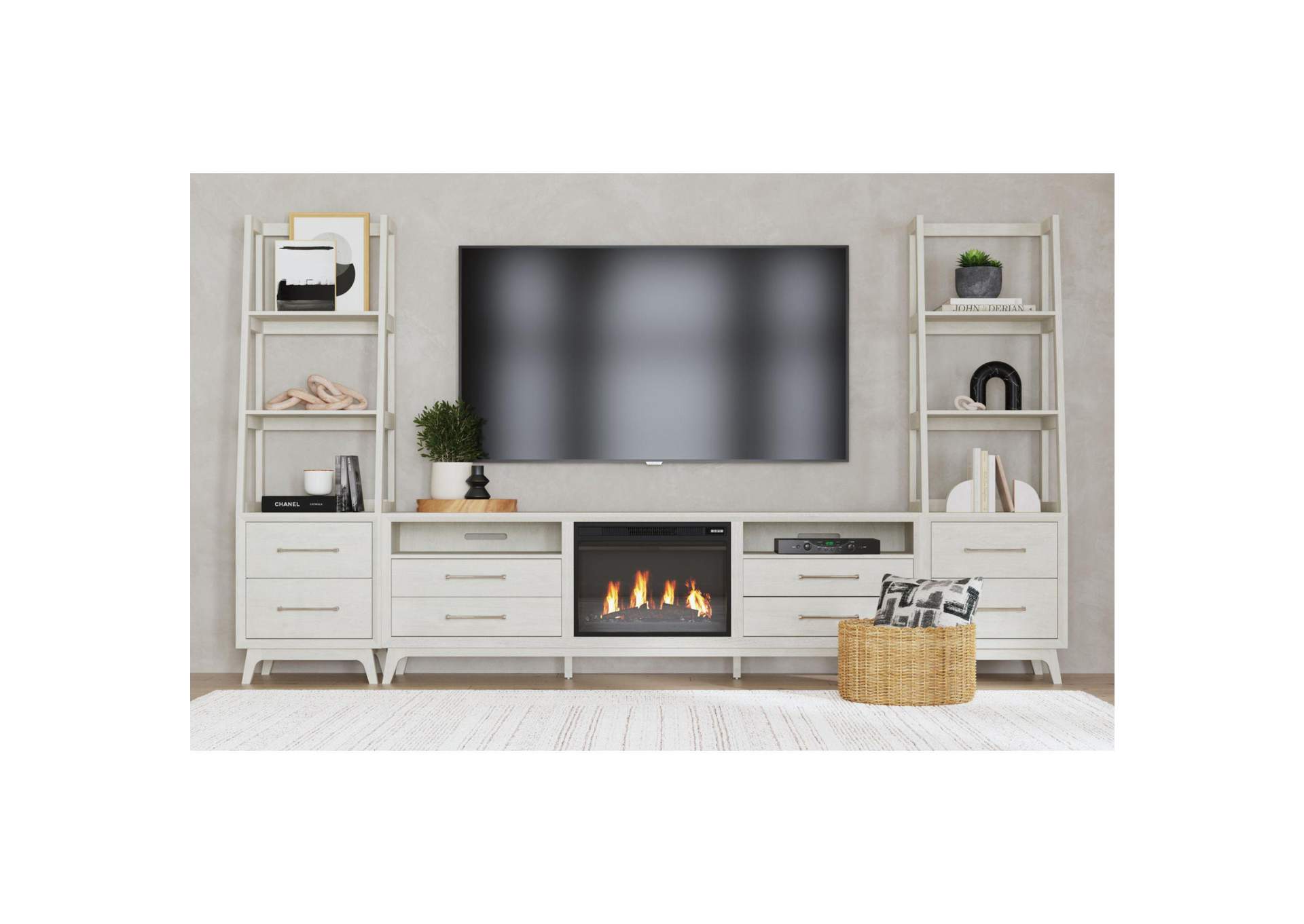 Westland Kit - 82 TV Console With Fireplace Insert In Almond image 1