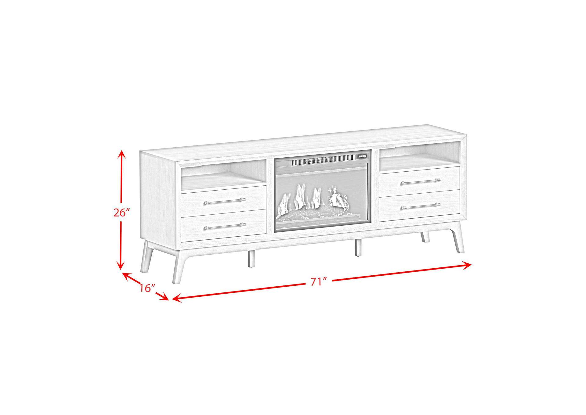 Westland Kit - 71 TV Console With Fireplace Insert In Almond image 7