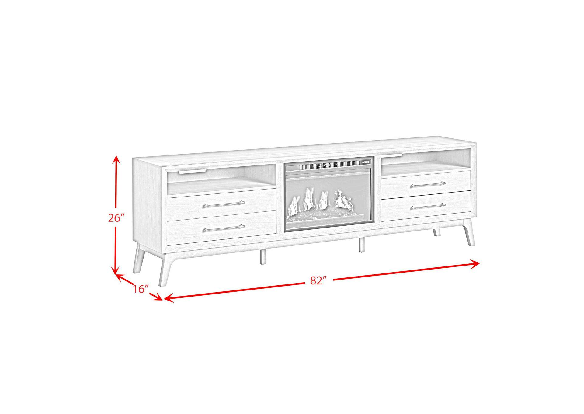 Westland Kit - 82 TV Console With Fireplace Insert In Almond image 8