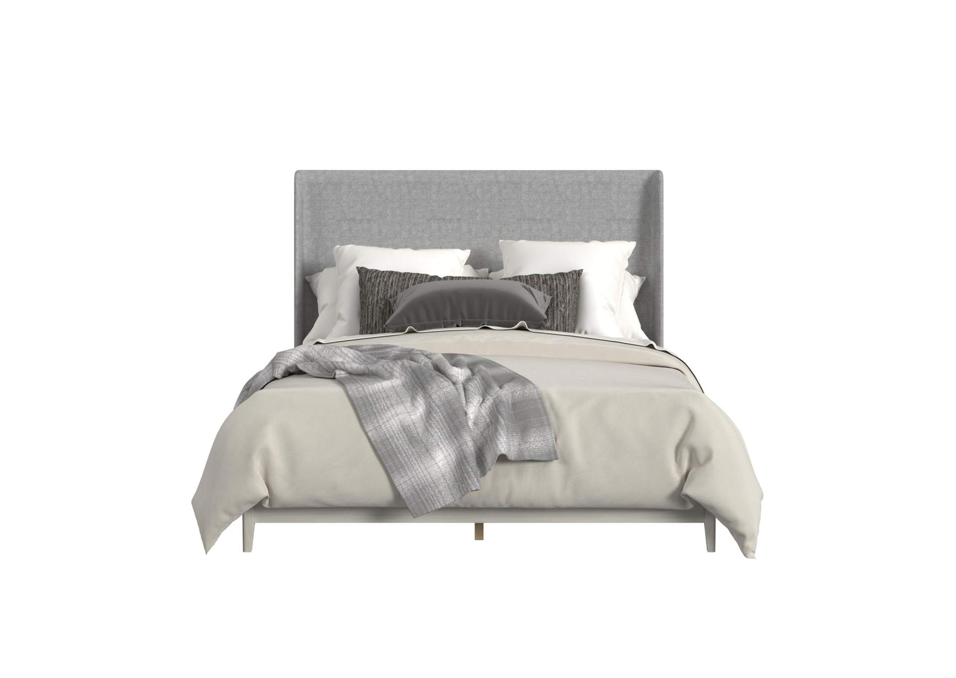Westland King Upholstery Bed With Grey Fabric In Almond image 4