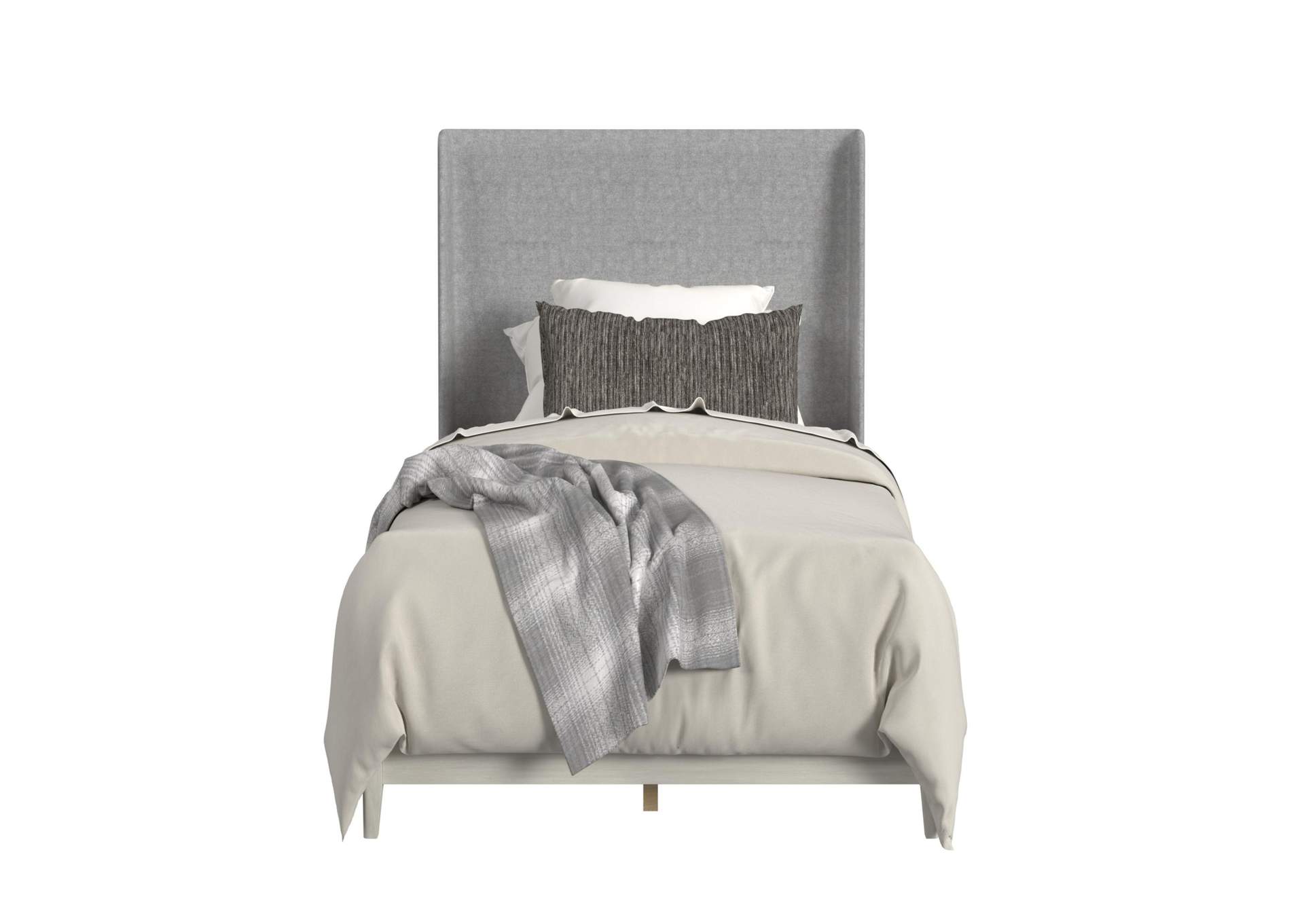 Westland Twin Upholstery Bed With Grey Fabric In Almond image 4