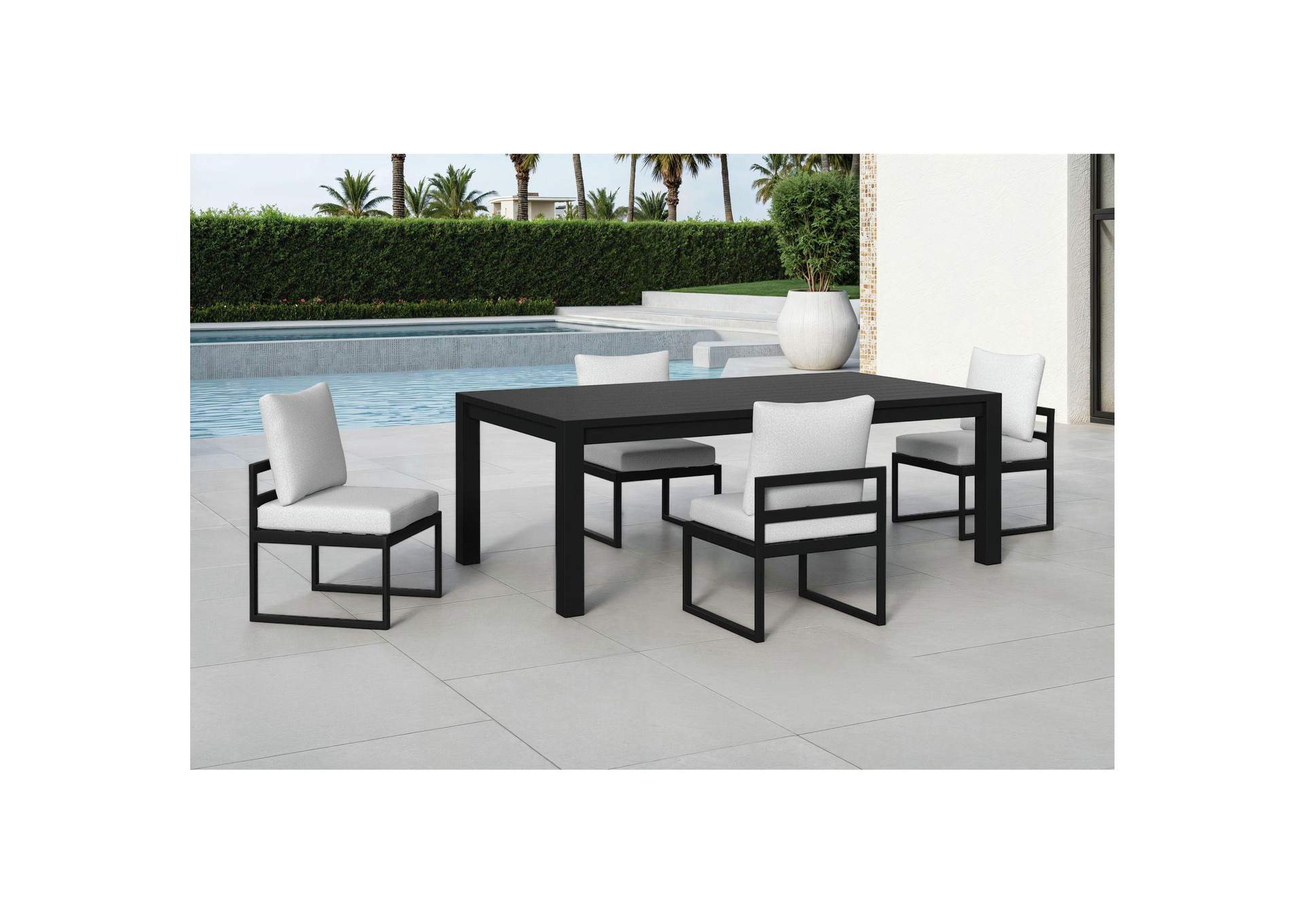 Whistler Dining Side Chair With Olefin Beige In Whistler Black 2 Per Carton image 1