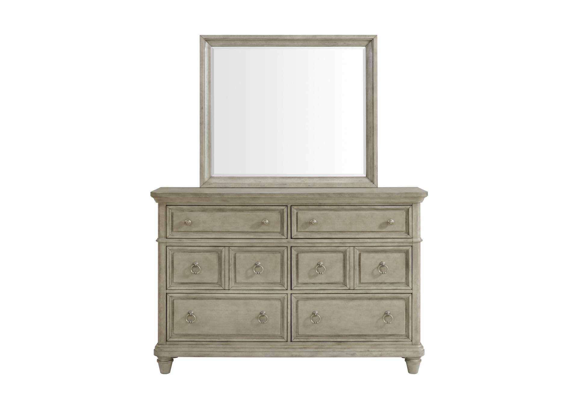 Whit - Ash Dresser And Mirror Set In Light Grey image 4