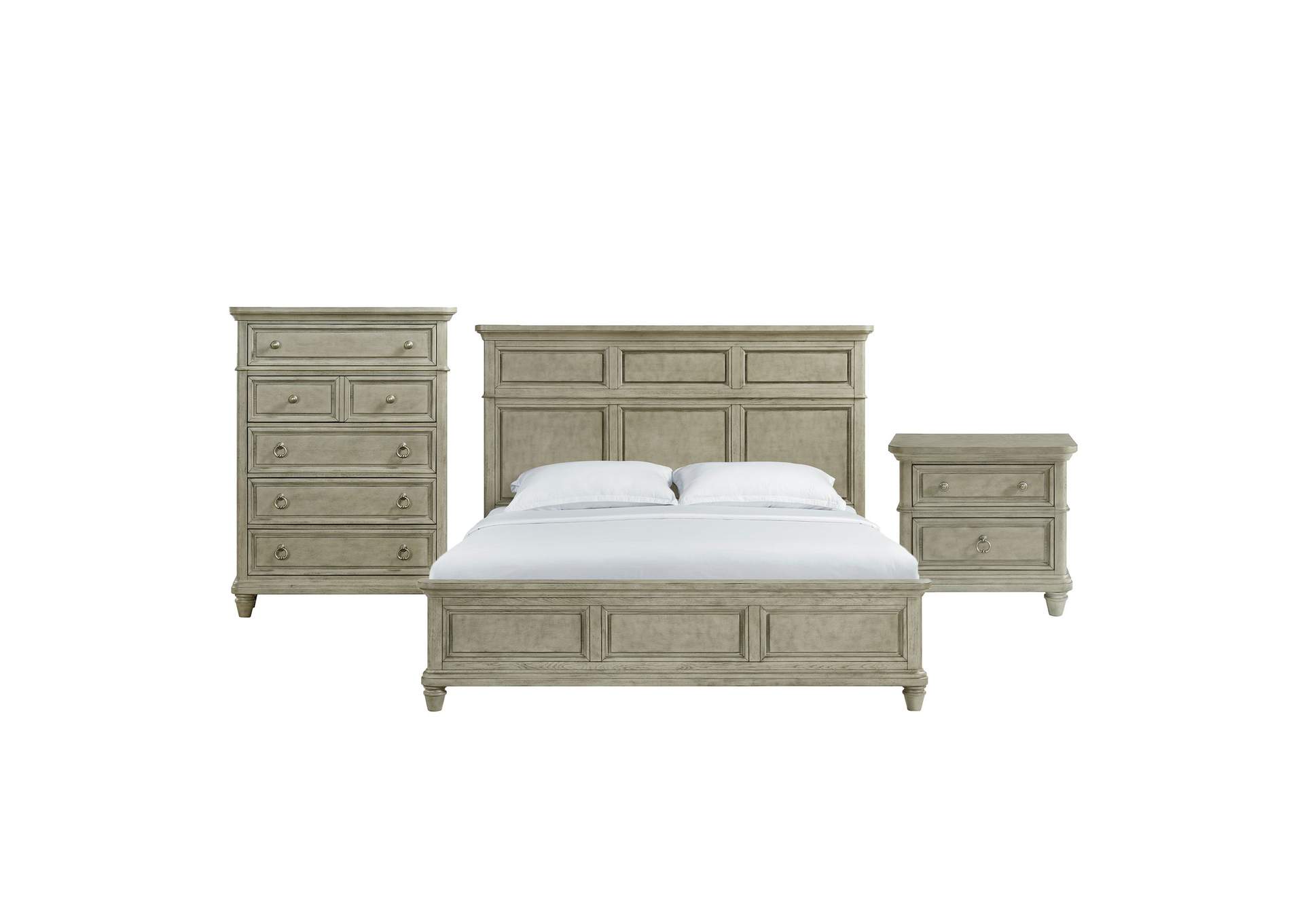 Whit - Ash King Panel 3 Piece Bedroom Set In Light Grey image 17