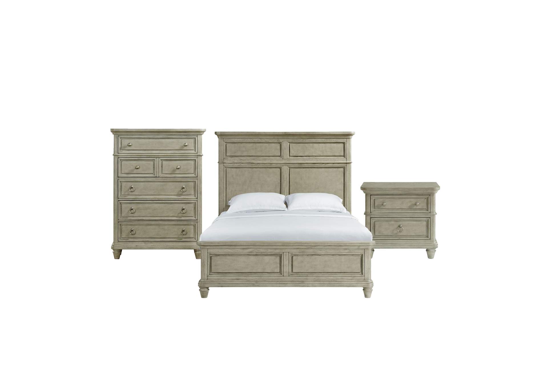 Whit - Ash Queen Panel 3 Piece Bedroom Set In Light Grey image 17