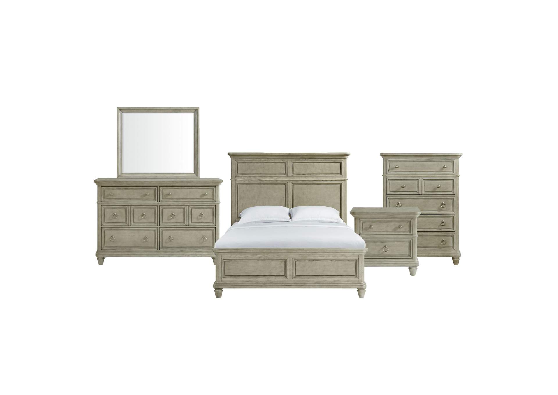 Whit - Ash Queen Panel 5 Piece Bedroom Set In Light Grey image 18