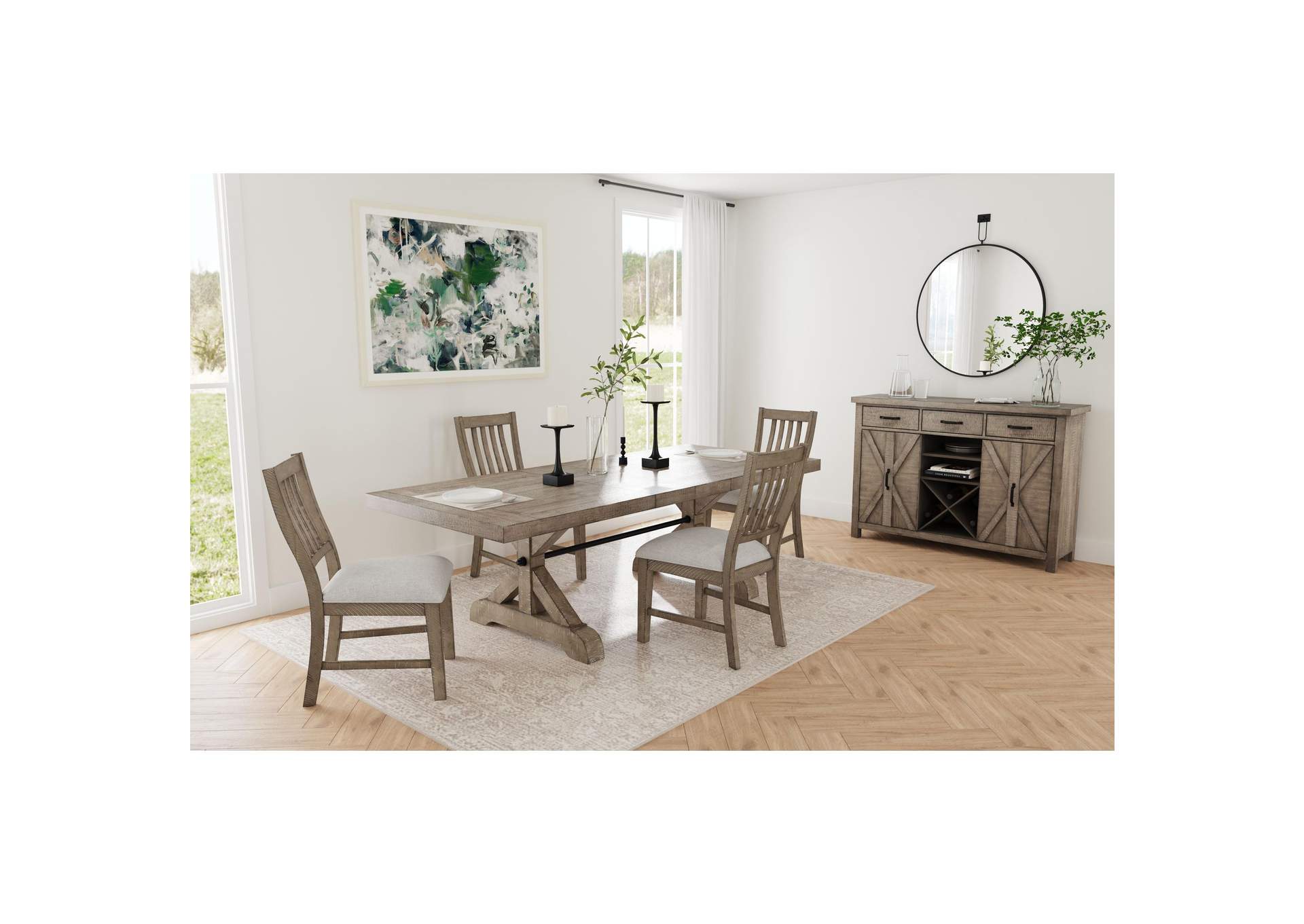 Yellowstone 5 Piece Standard Height Dining Set In Medium Brown - Table And Four Chairs image 1