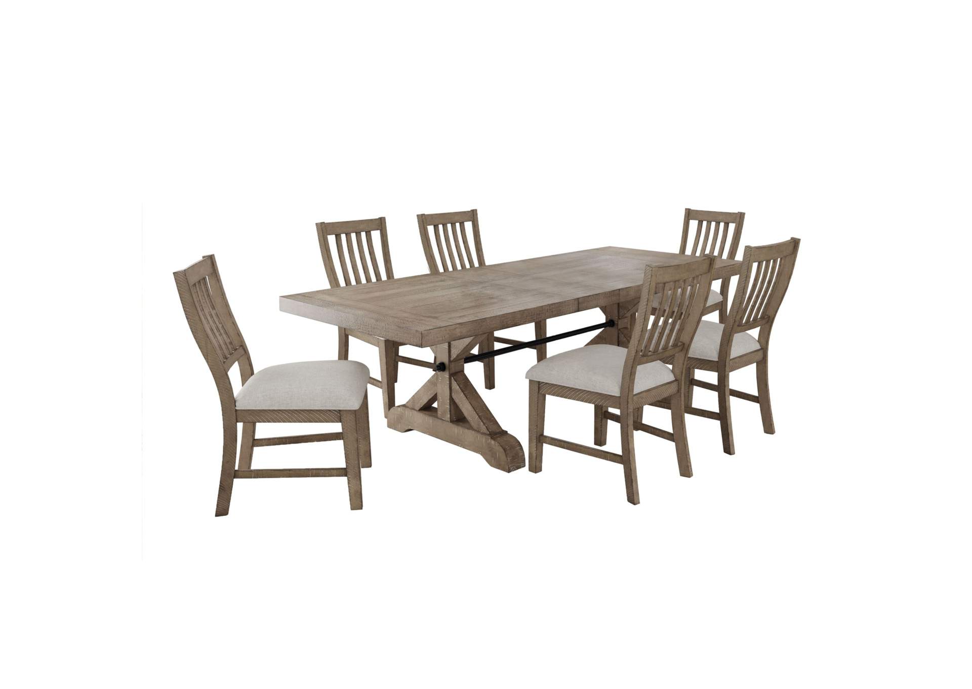 Yellowstone 7 Piece Standard Height Dining Set In Medium Brown - Table And Six Chairs image 5
