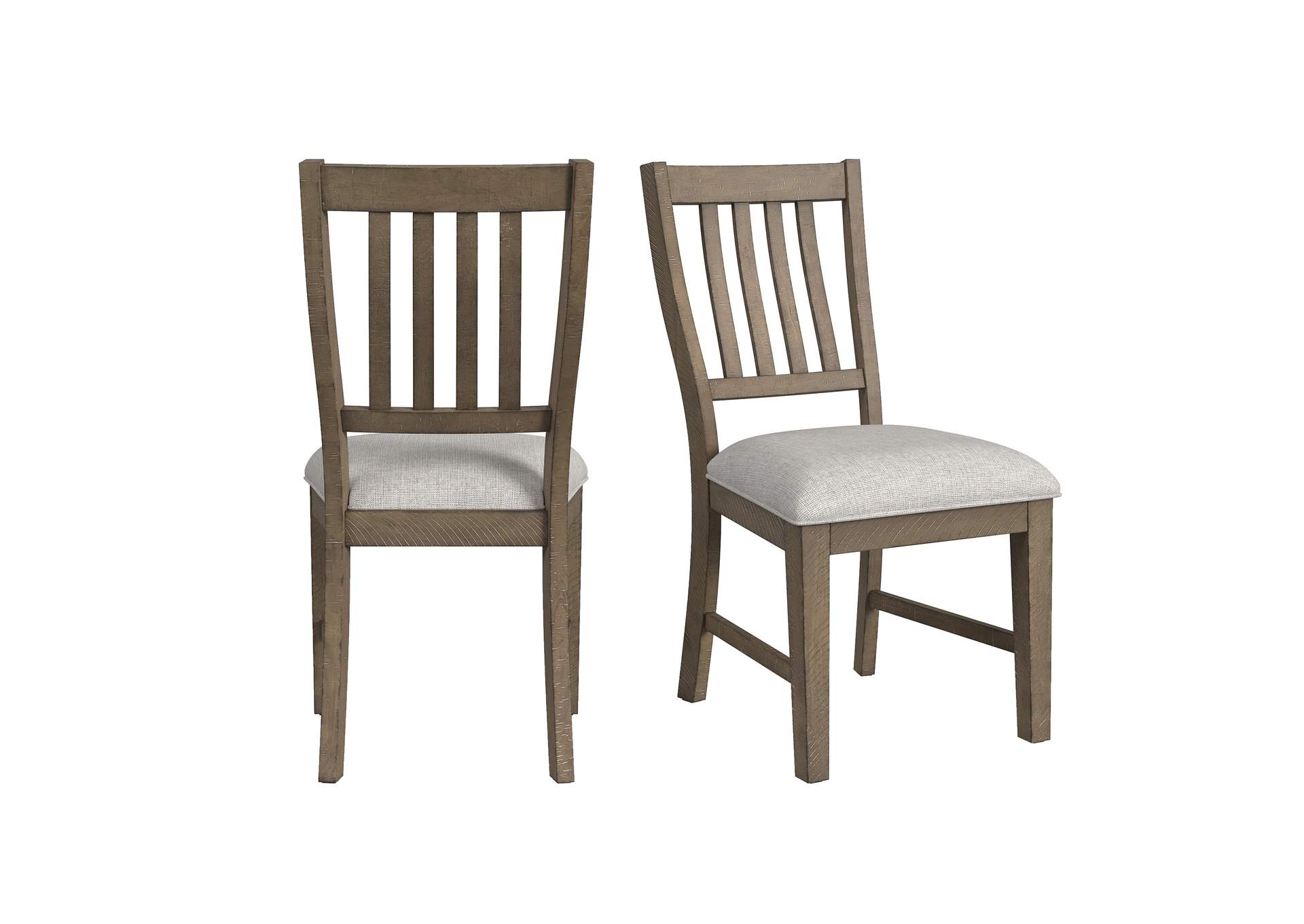 Yellowstone Dining Side Chair With Grey Fabric In Medium Brown 2 Per Carton image 7
