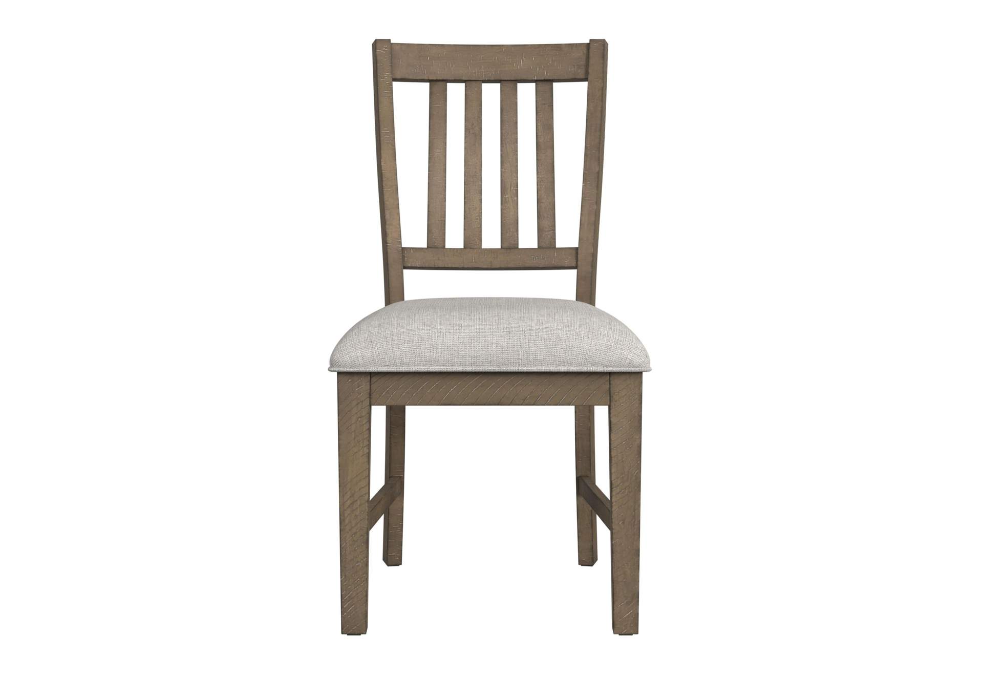 Yellowstone Dining Side Chair With Grey Fabric In Medium Brown 2 Per Carton image 4