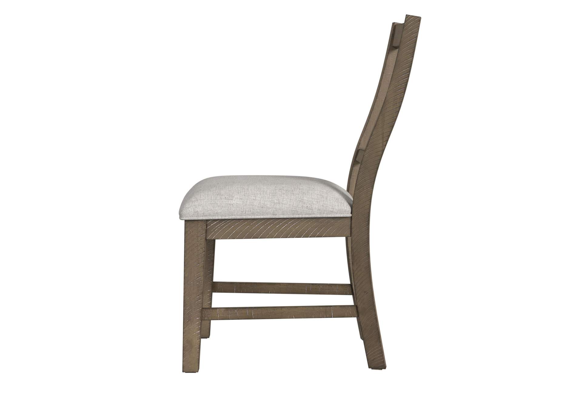 Yellowstone Dining Side Chair With Grey Fabric In Medium Brown 2 Per Carton image 5
