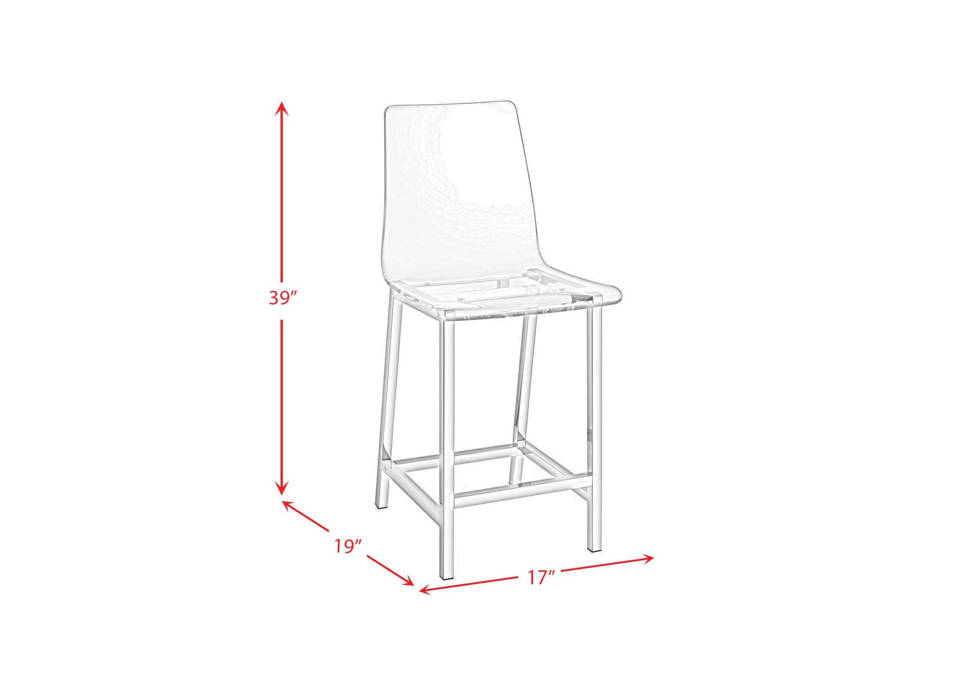 Zane Clear Counter Stool 2 Per Carton image 4